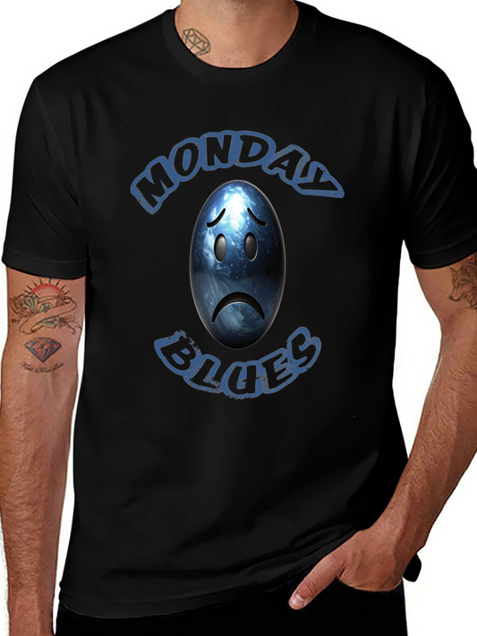 Monday Blues Graphic T-Shirt - Black