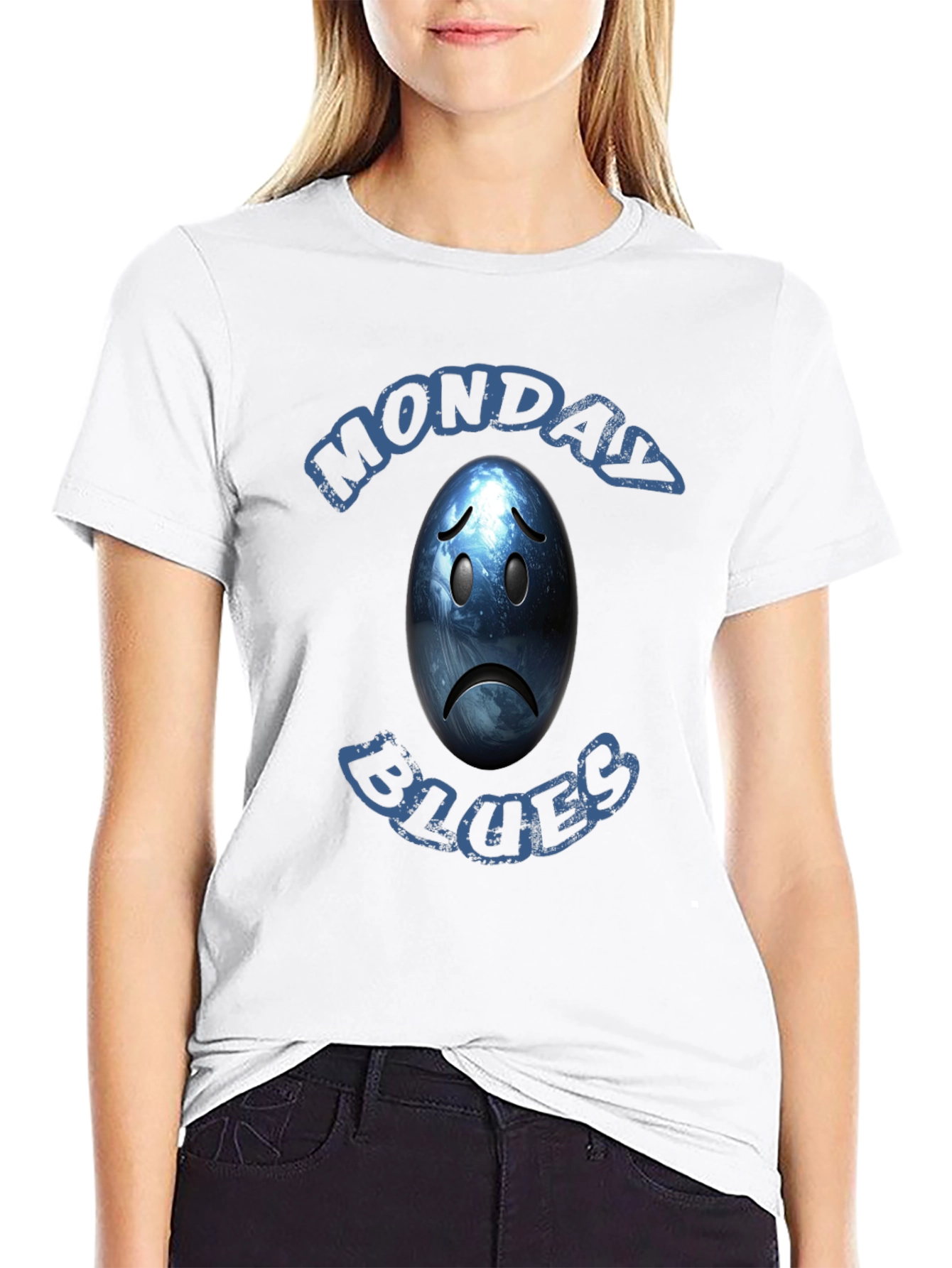 Monday Blues Graphic T-Shirt - Black