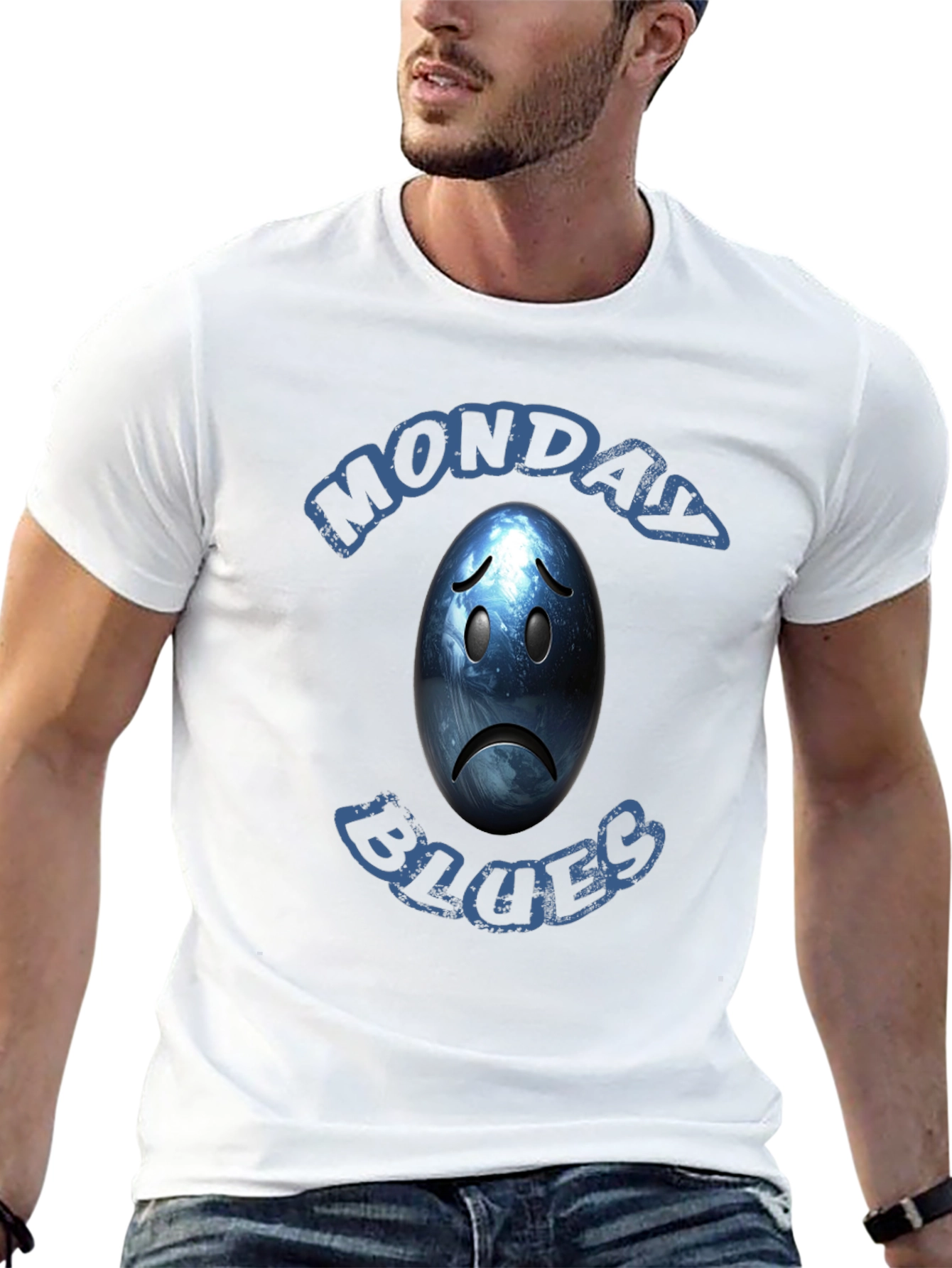 Monday Blues Graphic T-Shirt - Black