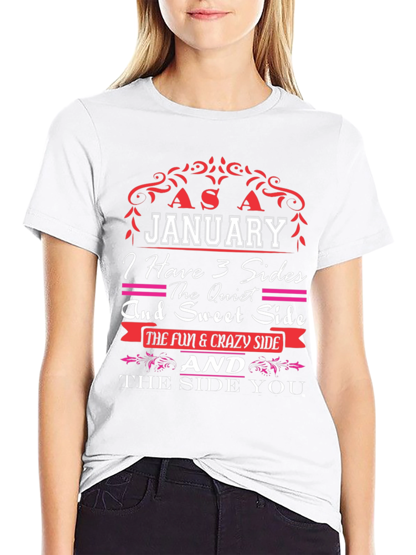 January Birthday T-Shirt - 3 Sides