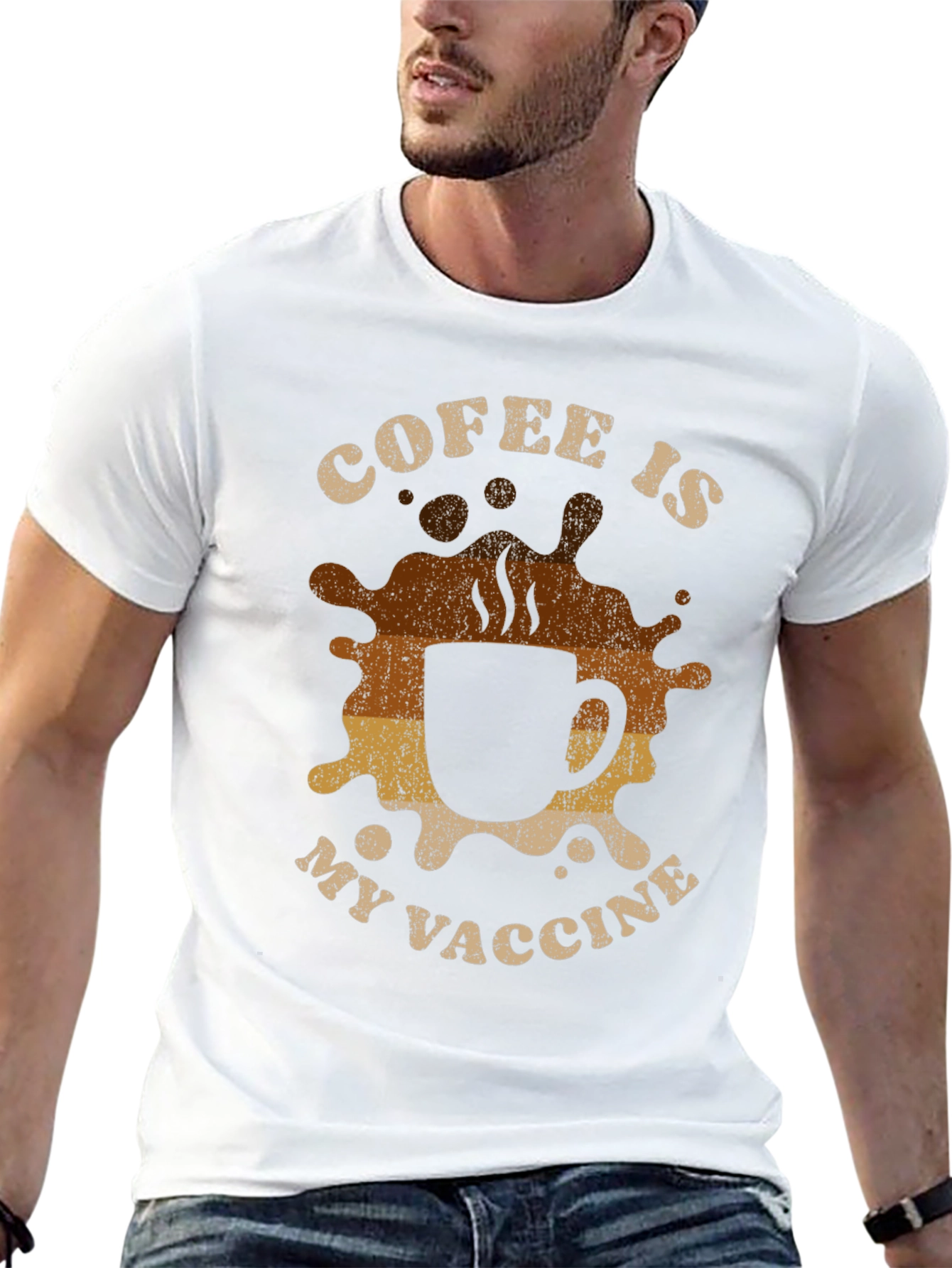 Coffee Is My Vaccine Black Graphic Tee