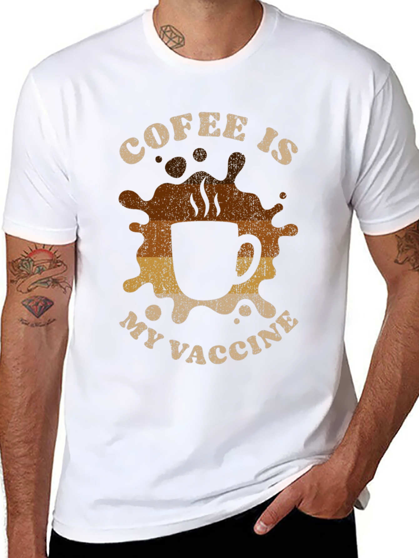 Coffee Is My Vaccine Black Graphic Tee