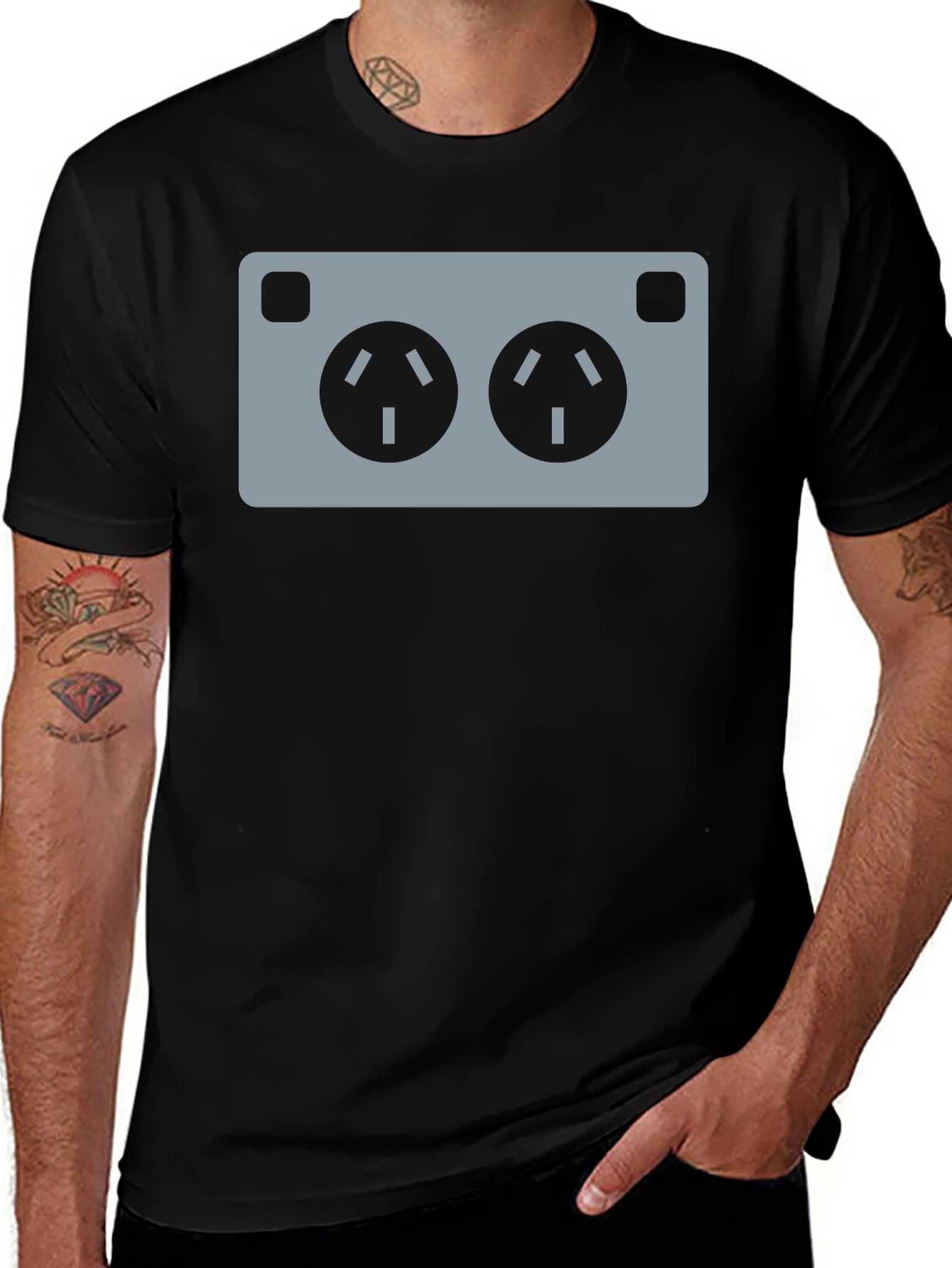 Funny Electrical Outlet Graphic Tee - Novelty T-Shirt