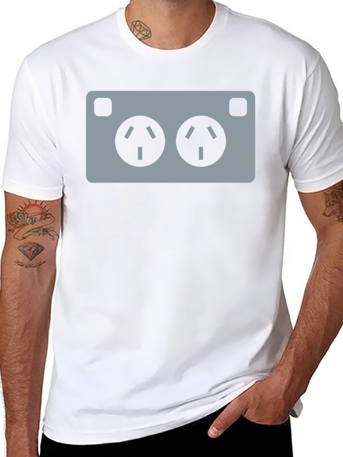Funny Electrical Outlet Graphic Tee - Novelty T-Shirt
