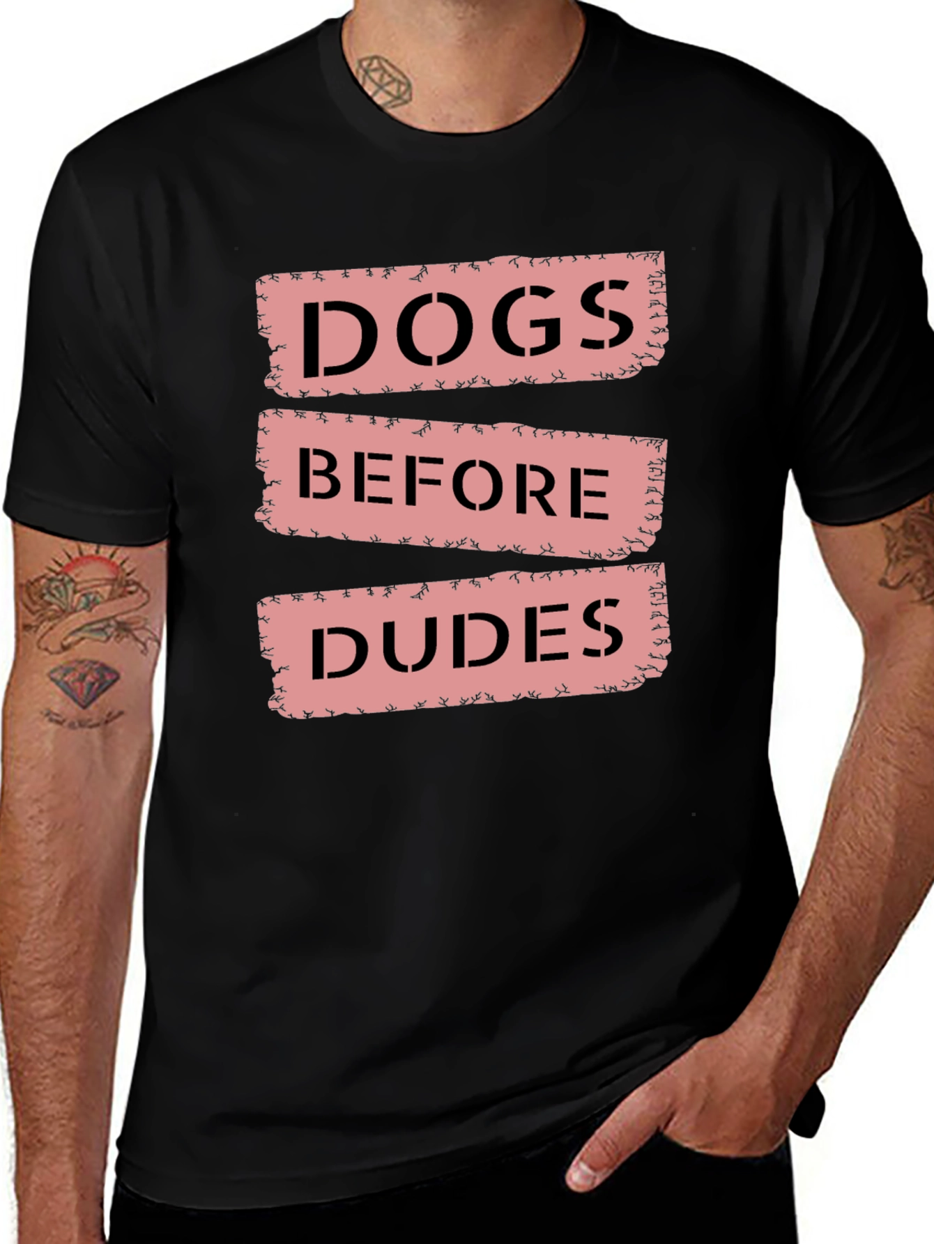 Dogs Before Dudes Black Graphic Tee