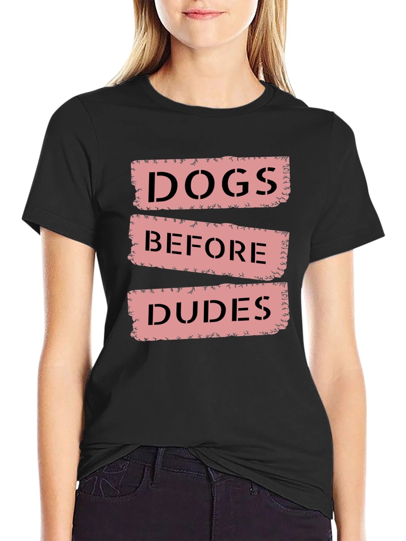 Dogs Before Dudes Black Graphic Tee