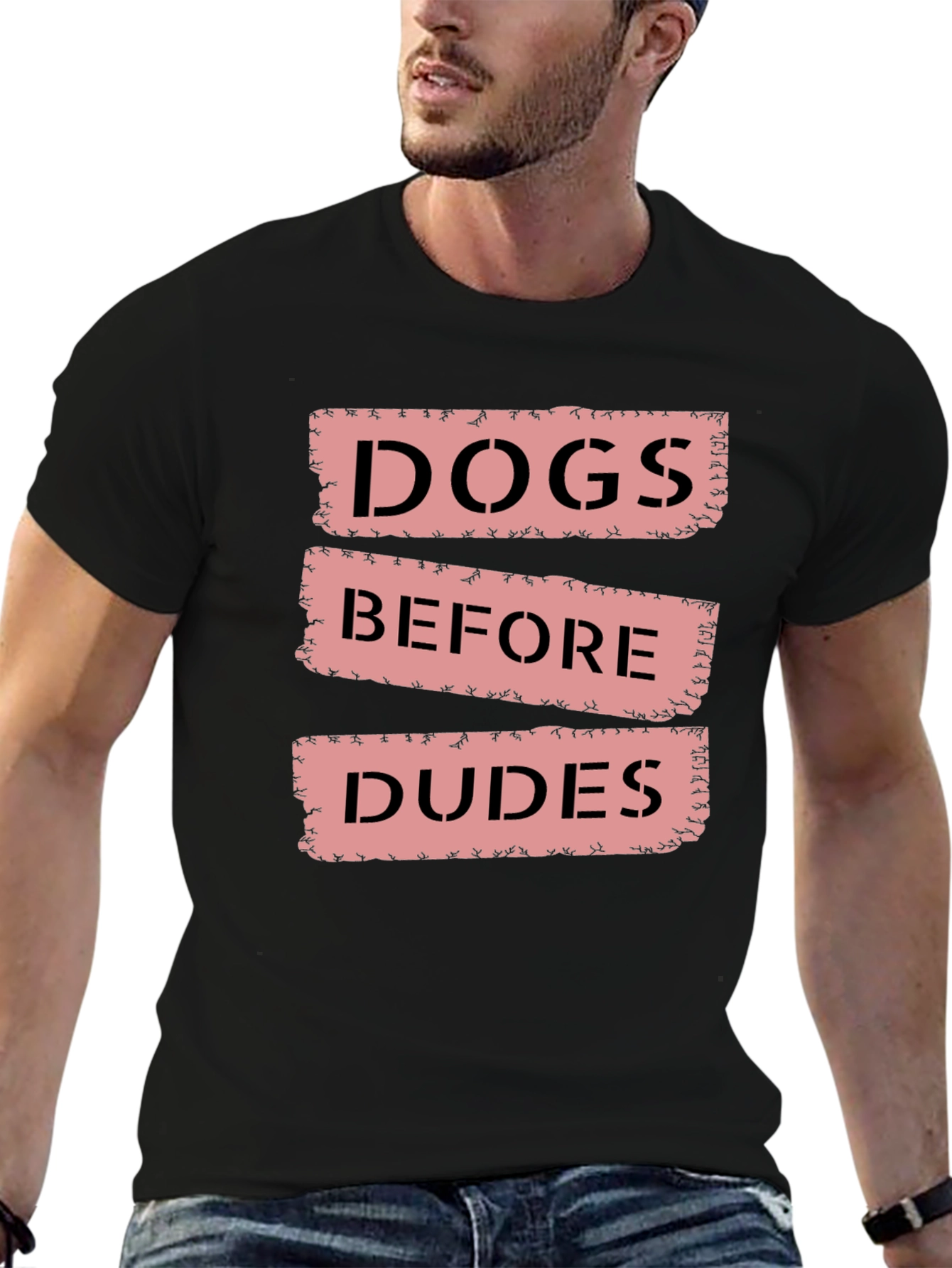 Dogs Before Dudes Black Graphic Tee