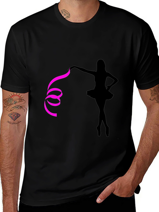 Ballerina Graphic Tee - Stylish Black Cotton T-Shirt