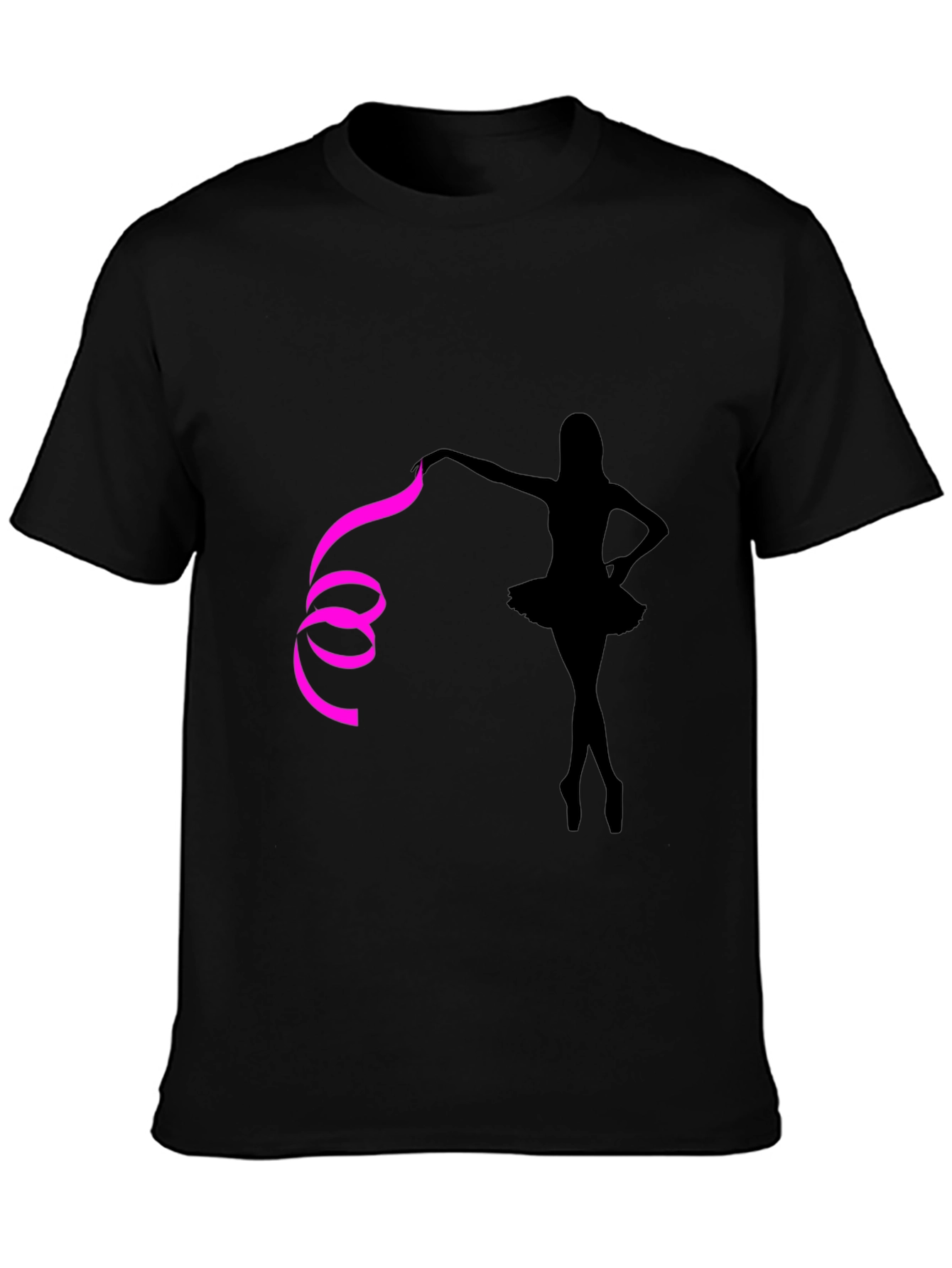 Ballerina Graphic Tee - Stylish Black Cotton T-Shirt