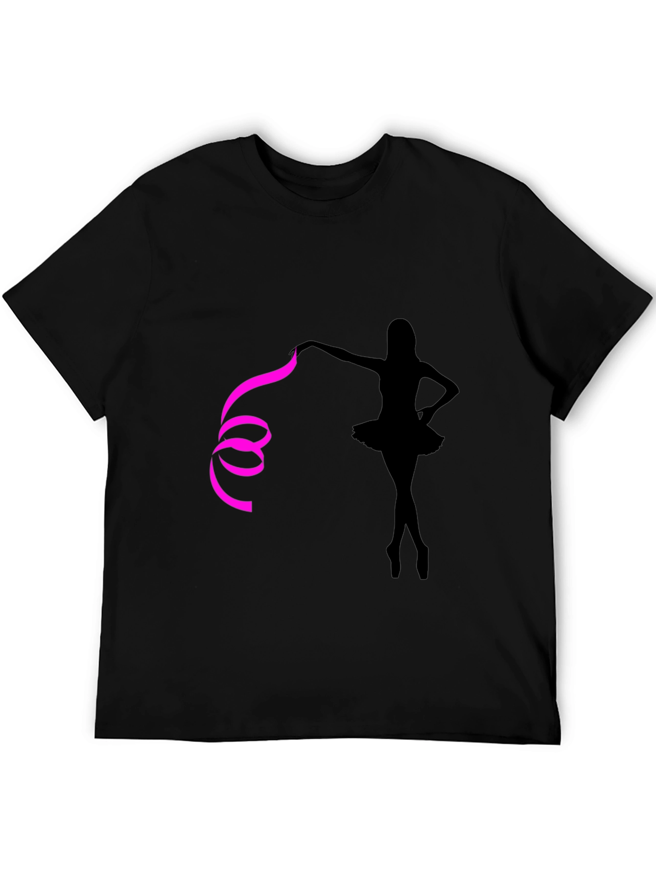 Ballerina Graphic Tee - Stylish Black Cotton T-Shirt