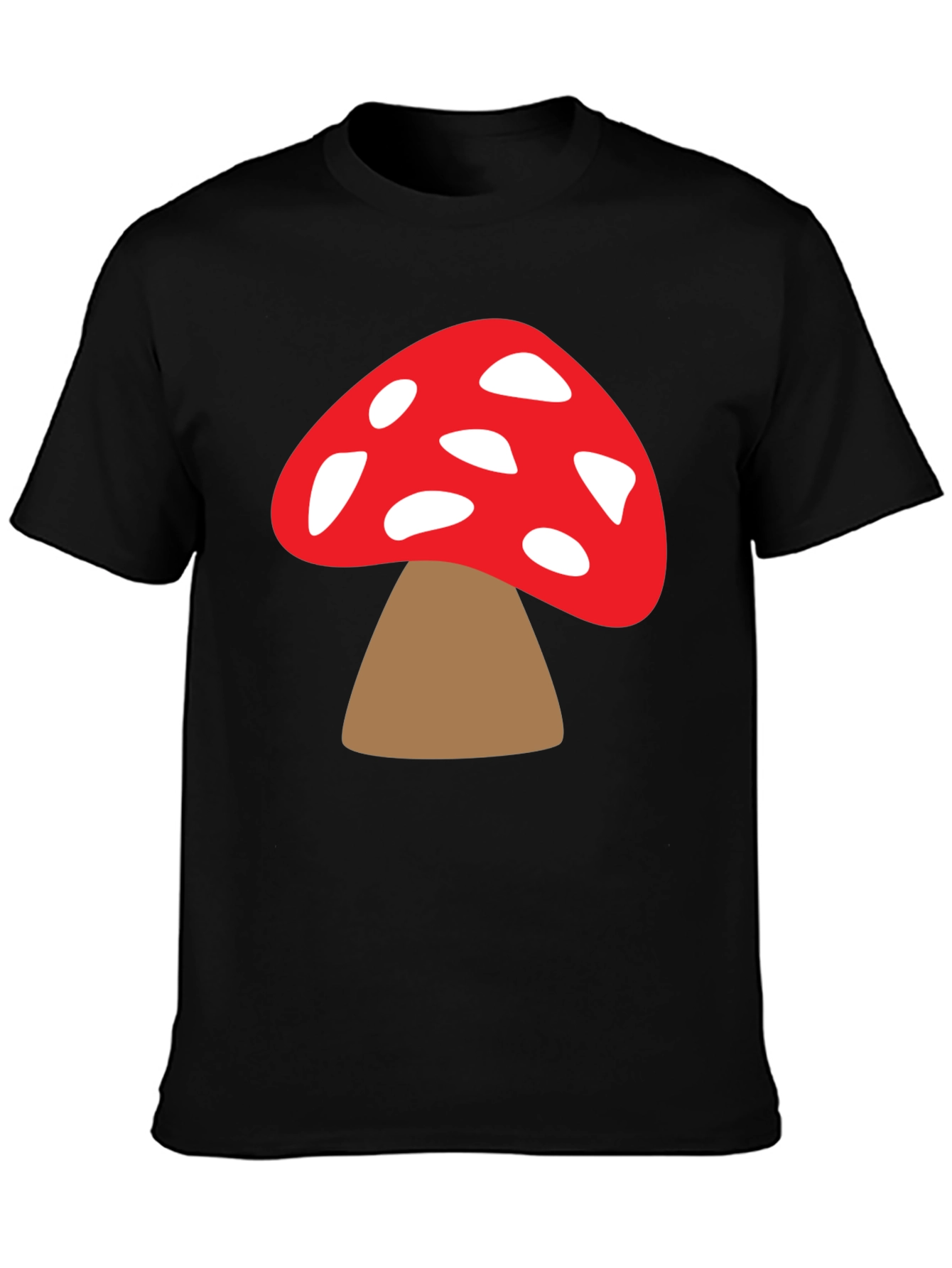 Mushroom Graphic Tee - Funky Black T-Shirt