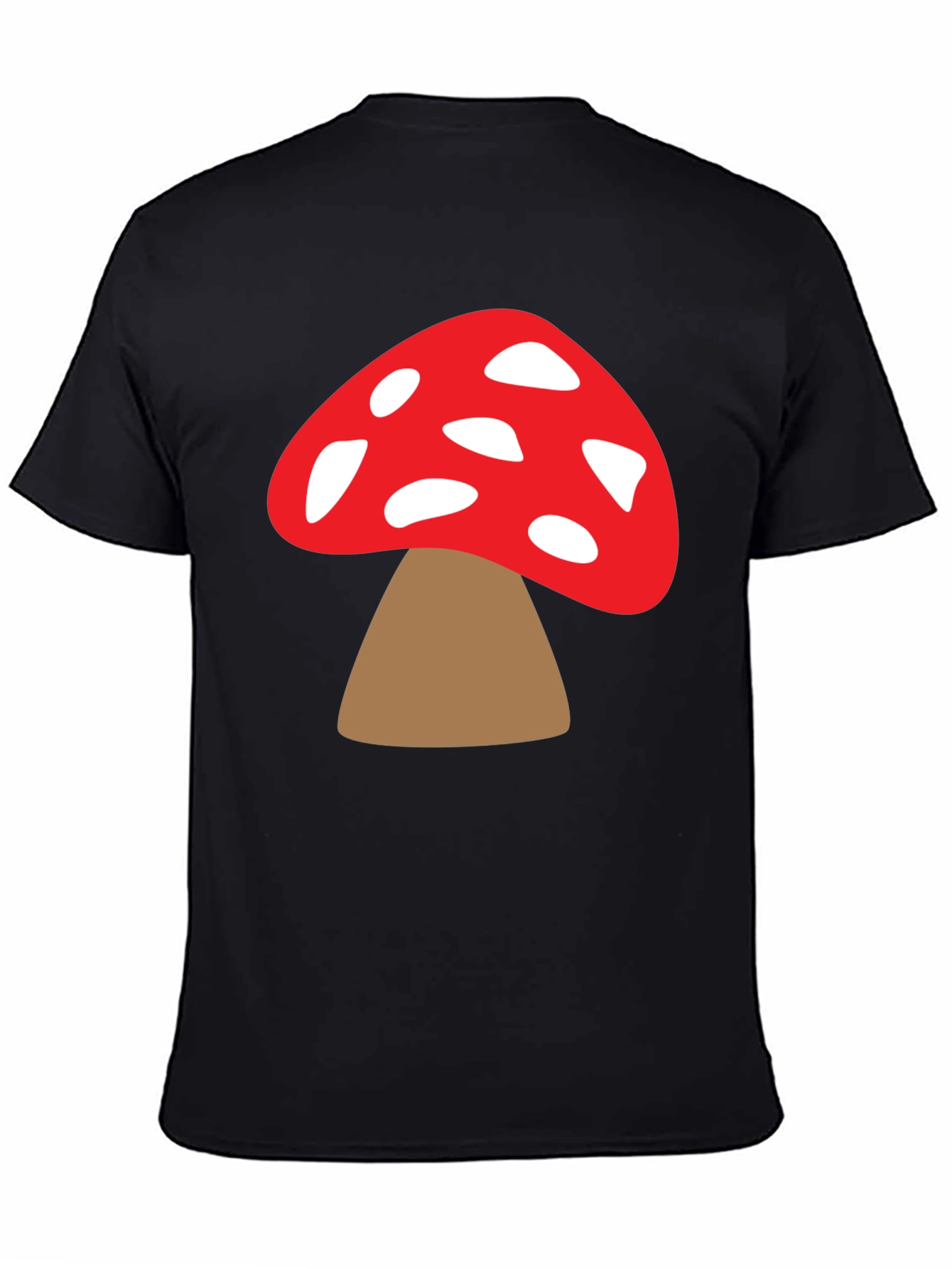 Mushroom Graphic Tee - Funky Black T-Shirt