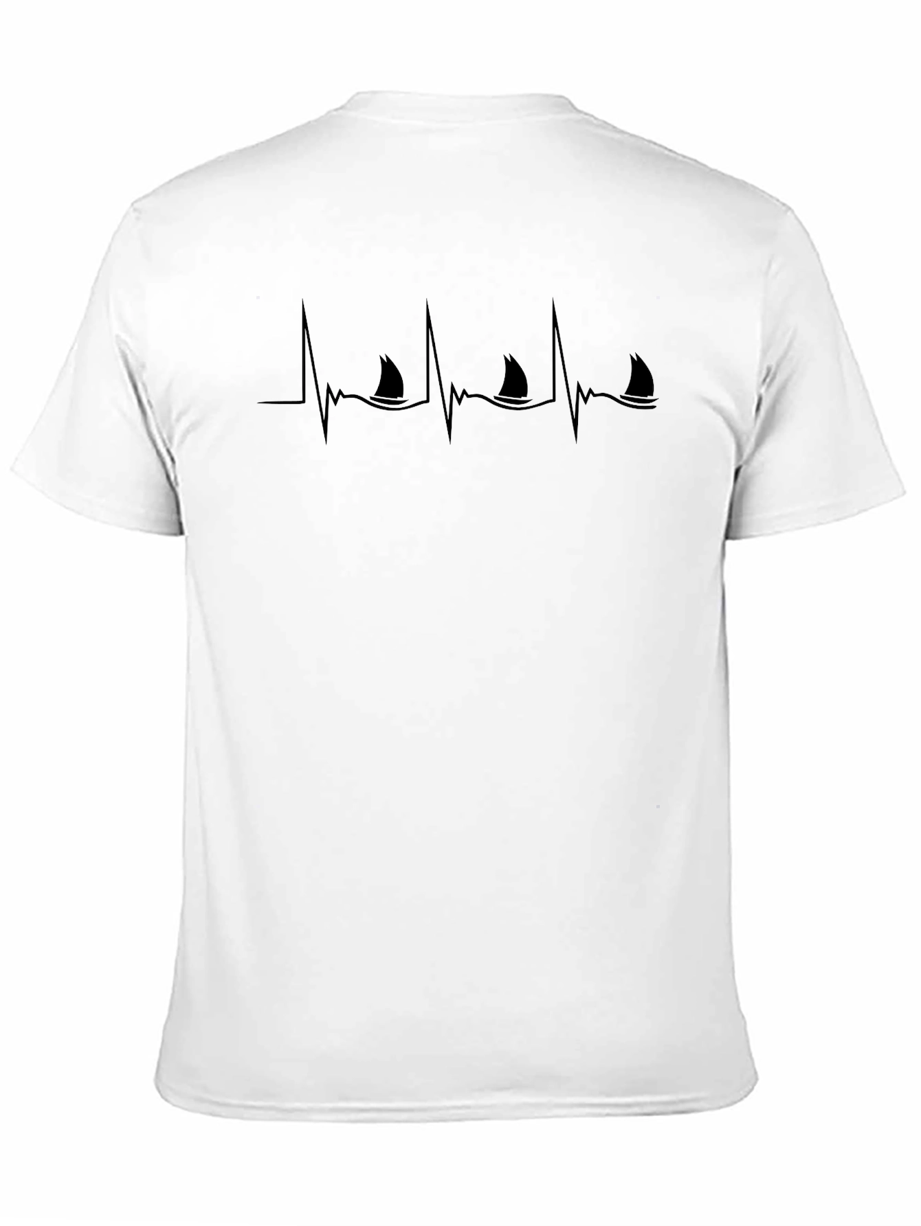 Shark Heartbeat Black T-Shirt - Unique Graphic Tee