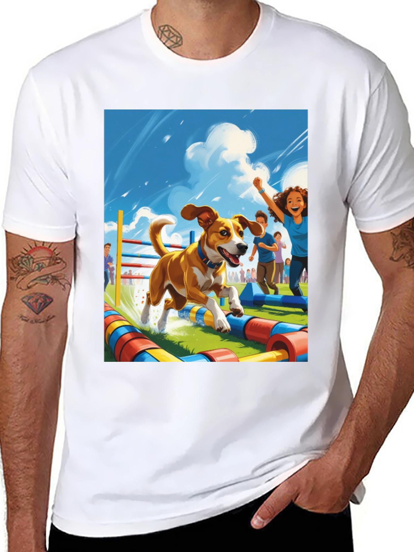 Dog Agility Cartoon T-Shirt