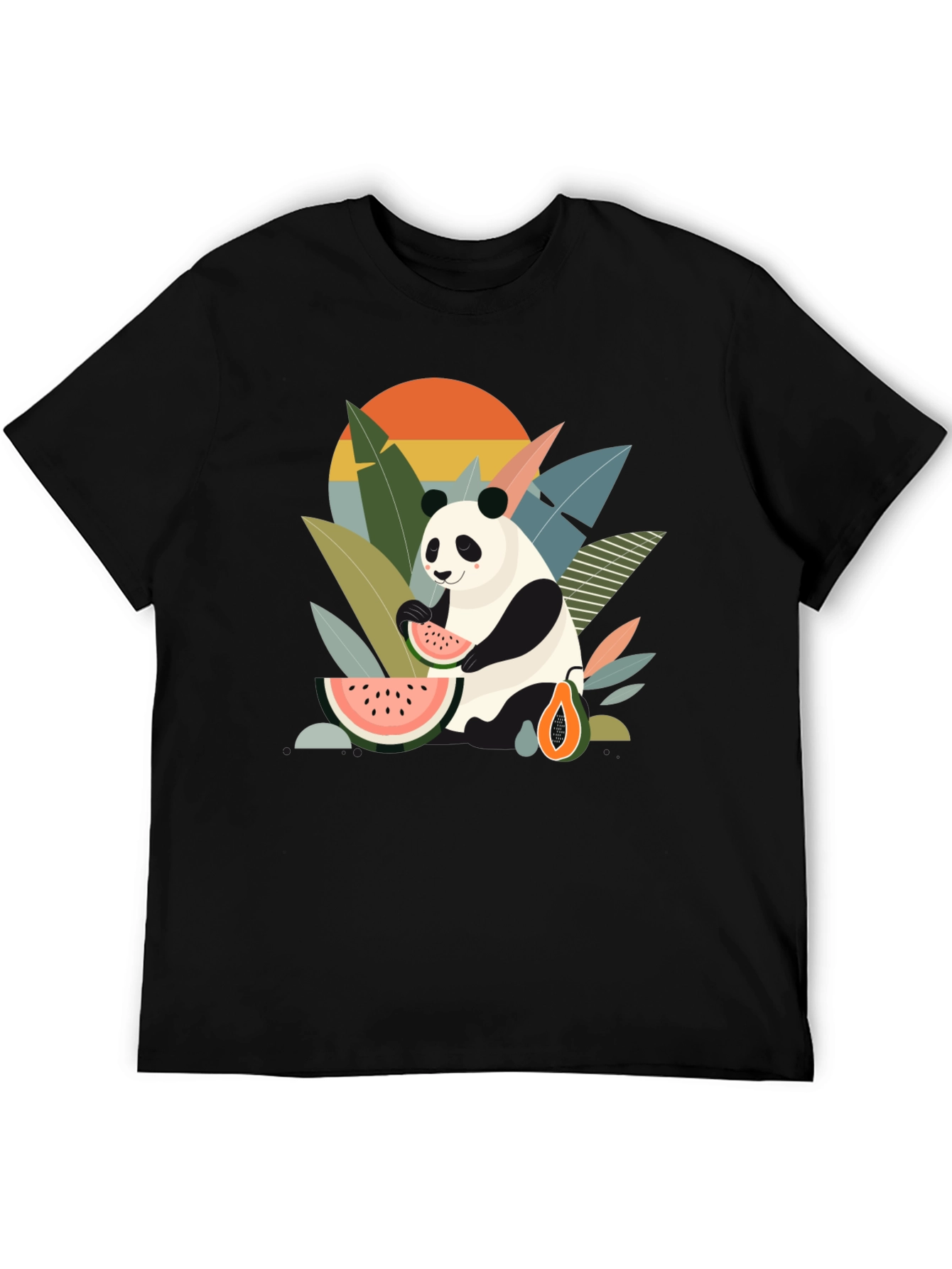 Panda Eating Watermelon T-Shirt - Tropical Vibes