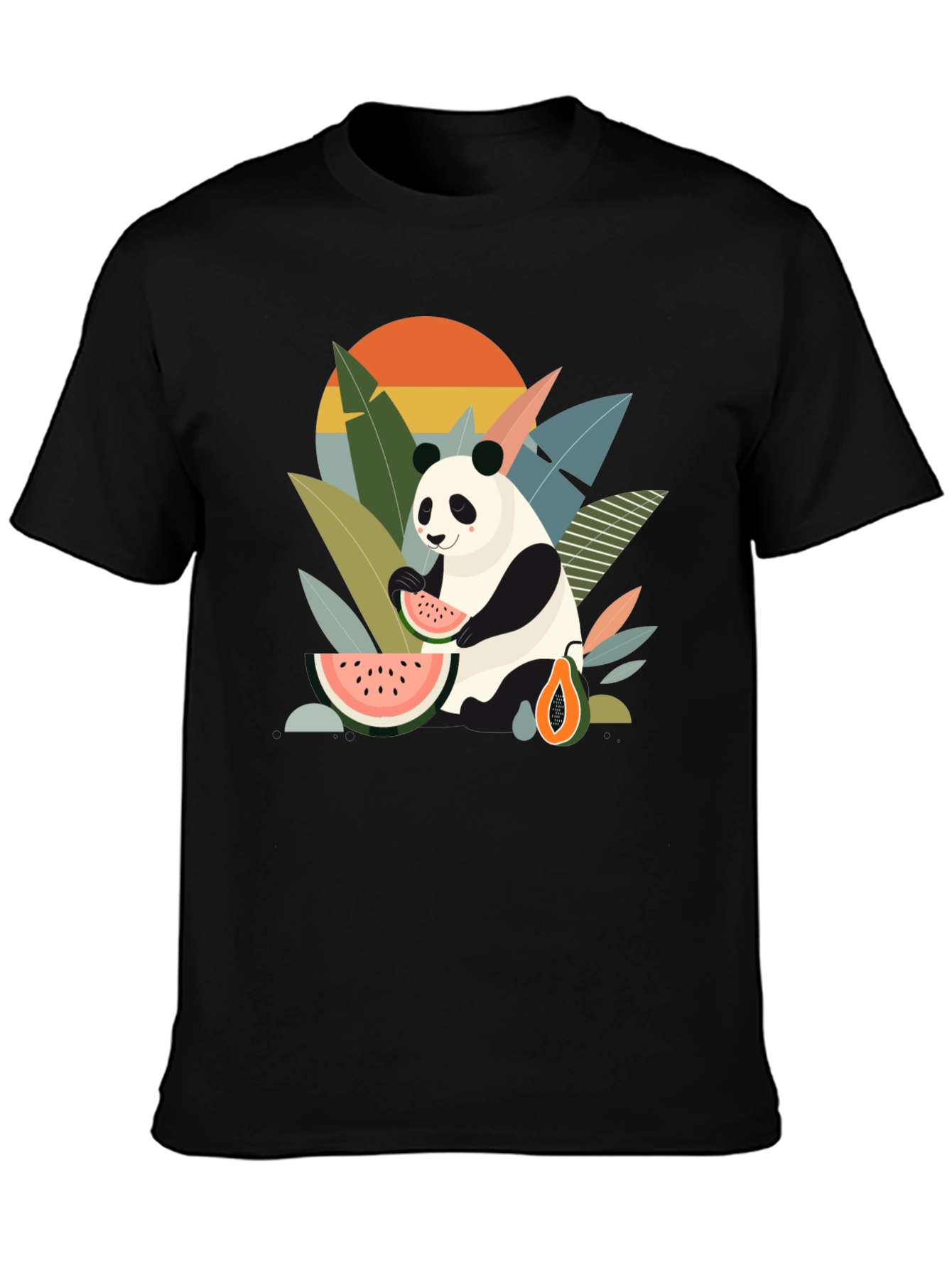 Panda Eating Watermelon T-Shirt - Tropical Vibes