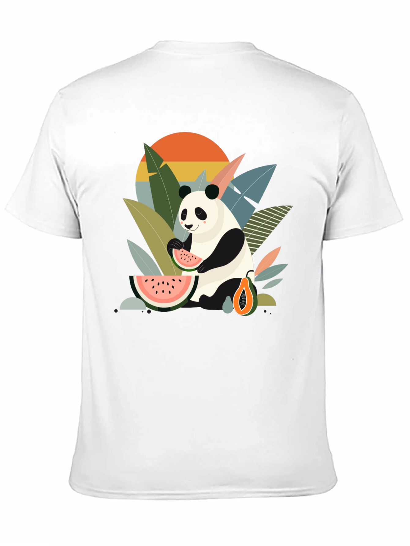 Panda Eating Watermelon T-Shirt - Tropical Vibes