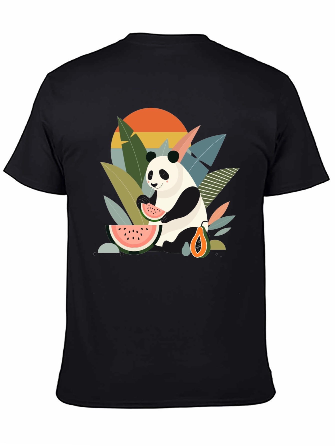 Panda Eating Watermelon T-Shirt - Tropical Vibes