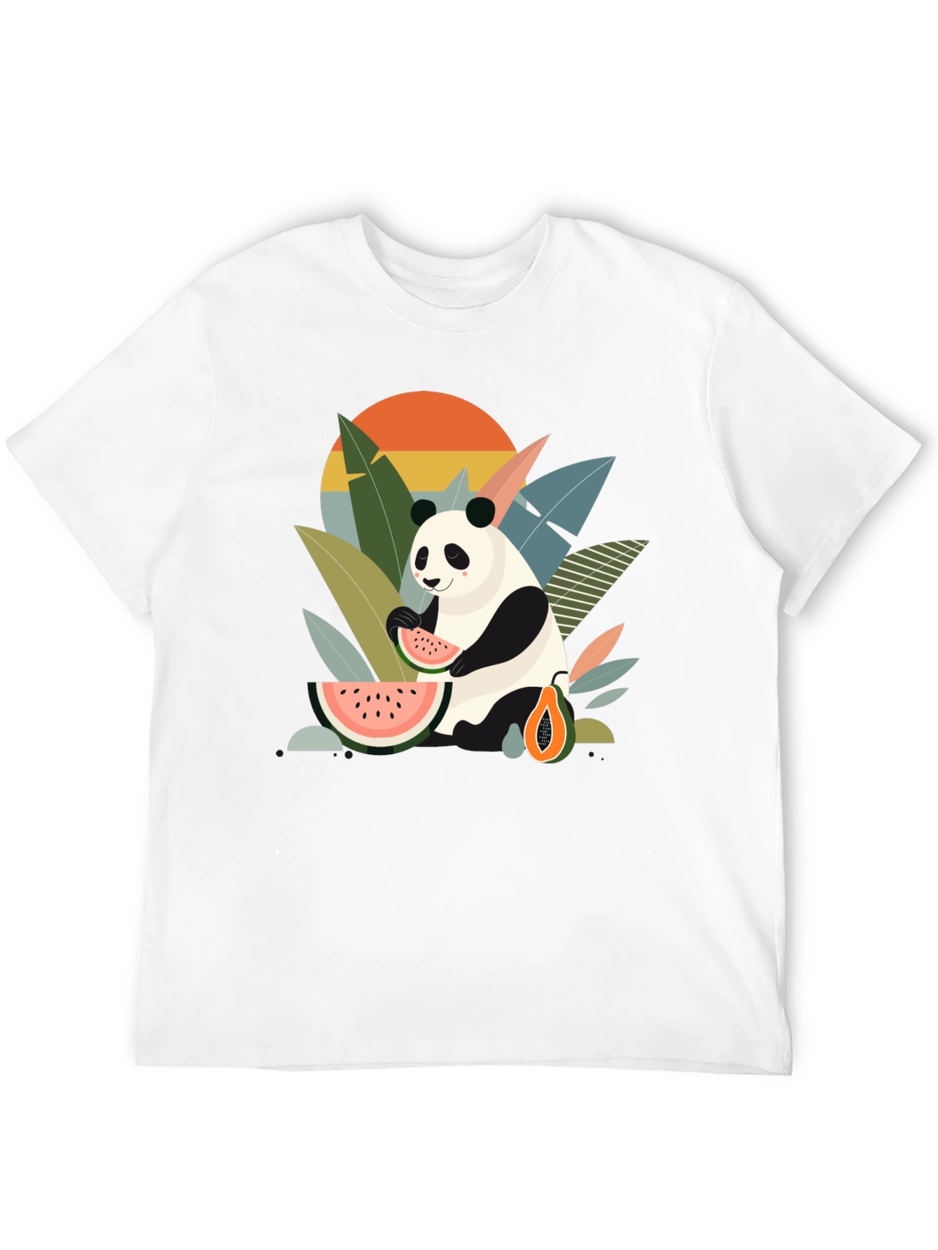 Panda Eating Watermelon T-Shirt - Tropical Vibes
