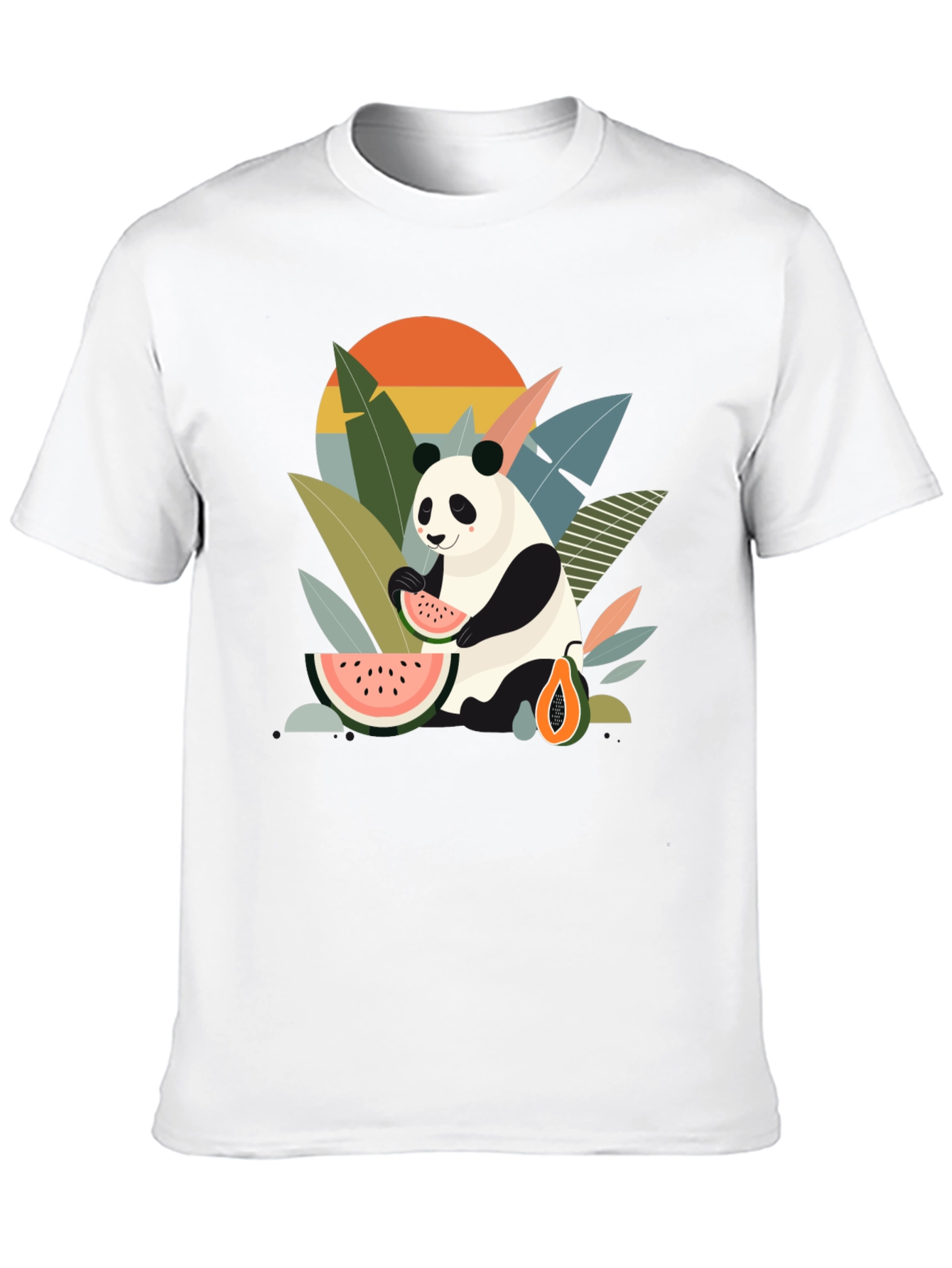 Panda Eating Watermelon T-Shirt - Tropical Vibes