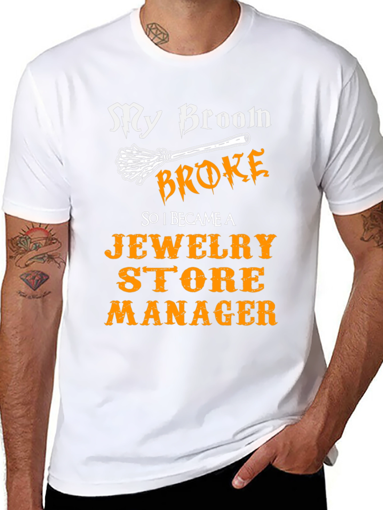 My Broom Broke Jewelry Store Manager T-Shirt