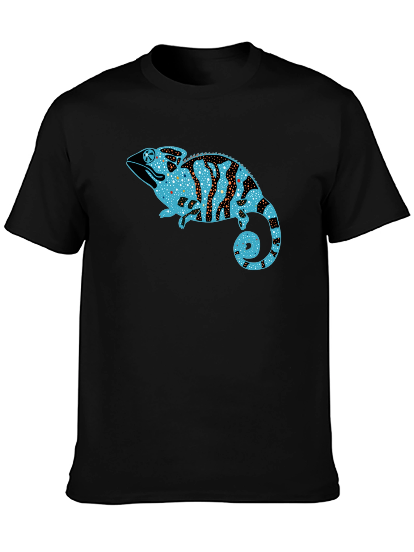 Chameleon Graphic Print Black T-Shirt