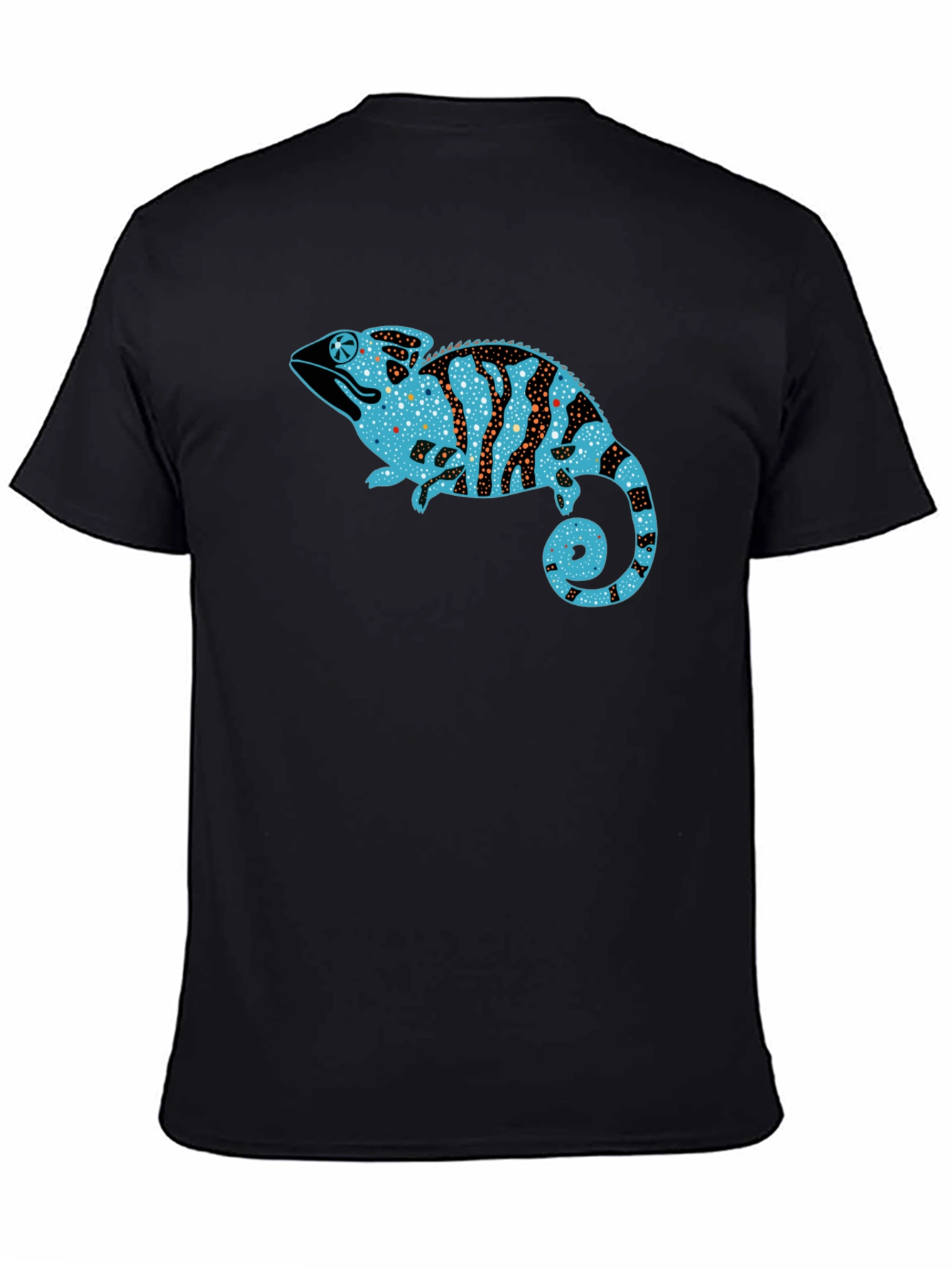 Chameleon Graphic Print Black T-Shirt