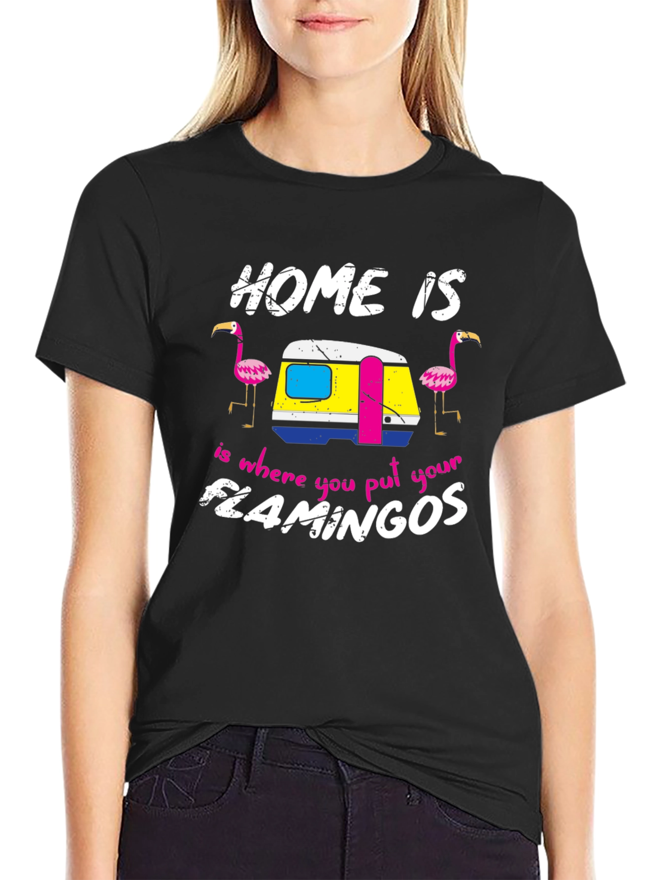 Home Is Where You Put Your Flamingos Tee