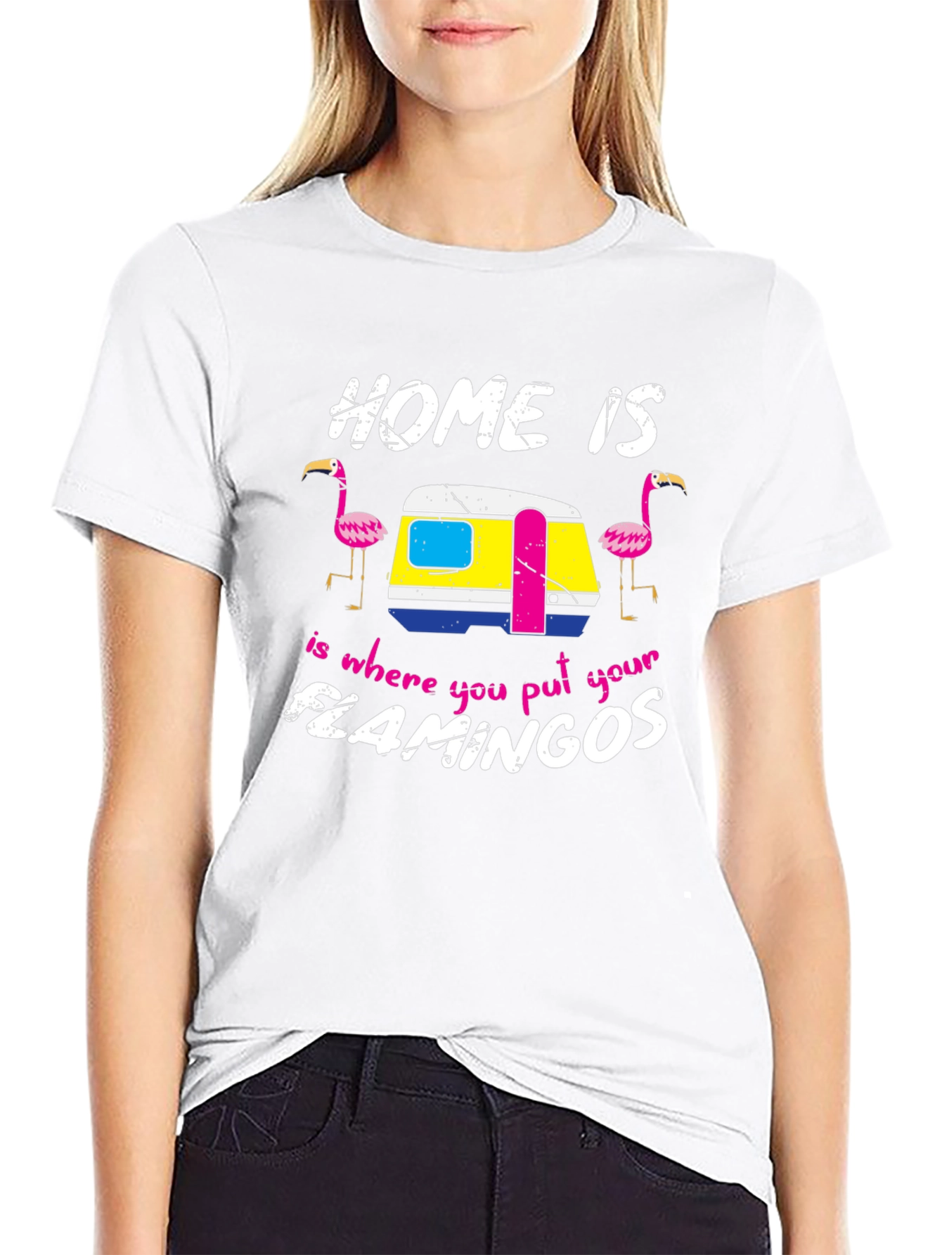 Home Is Where You Put Your Flamingos Tee