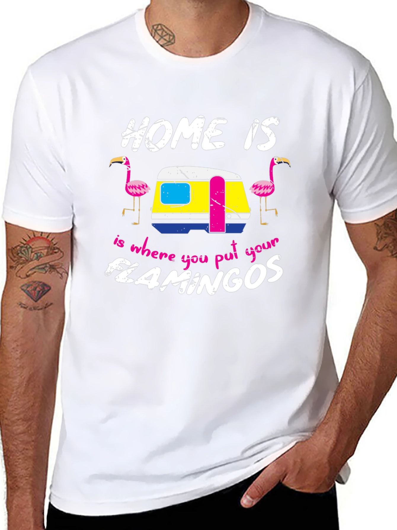 Home Is Where You Put Your Flamingos Tee