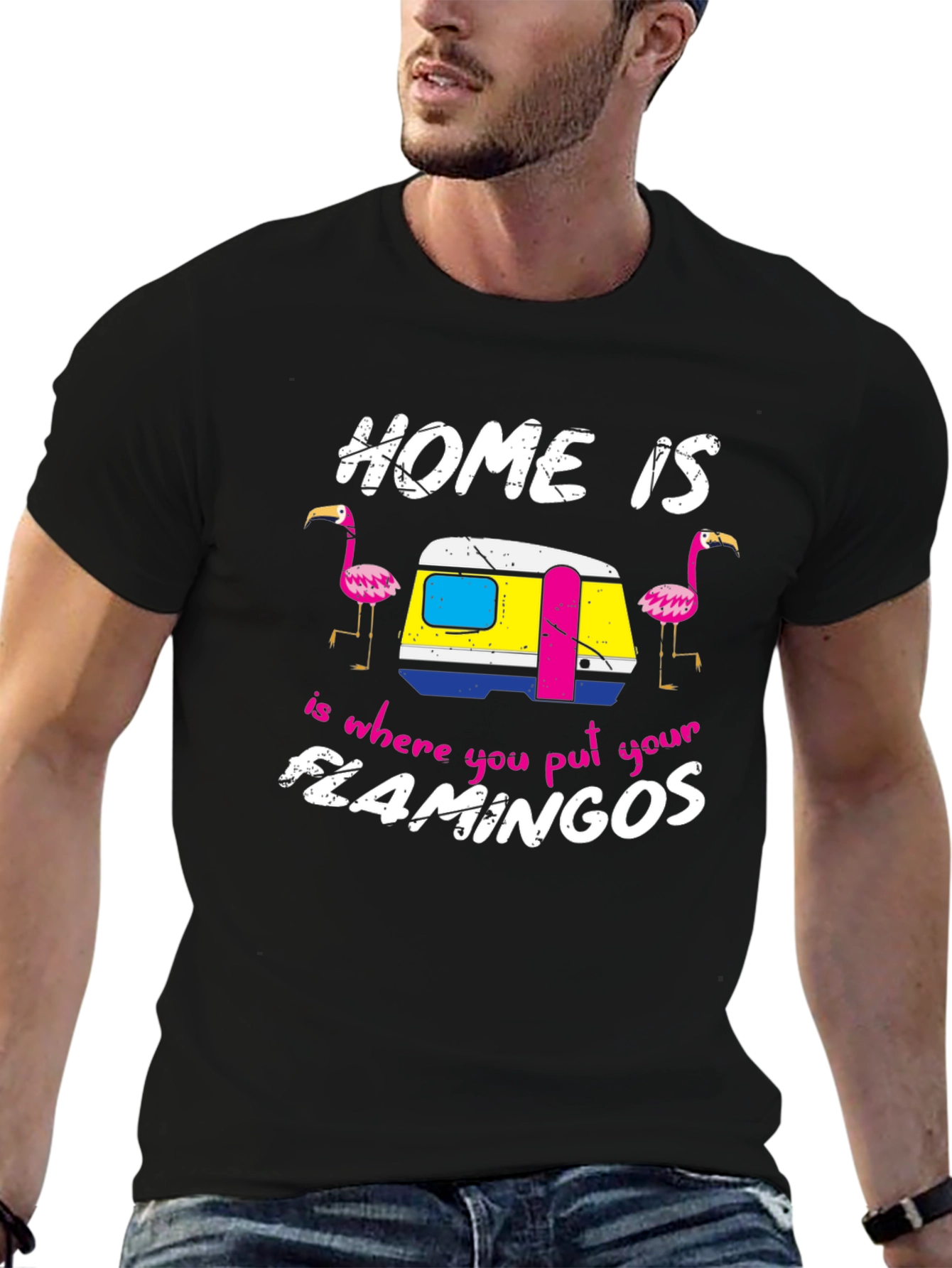 Home Is Where You Put Your Flamingos Tee