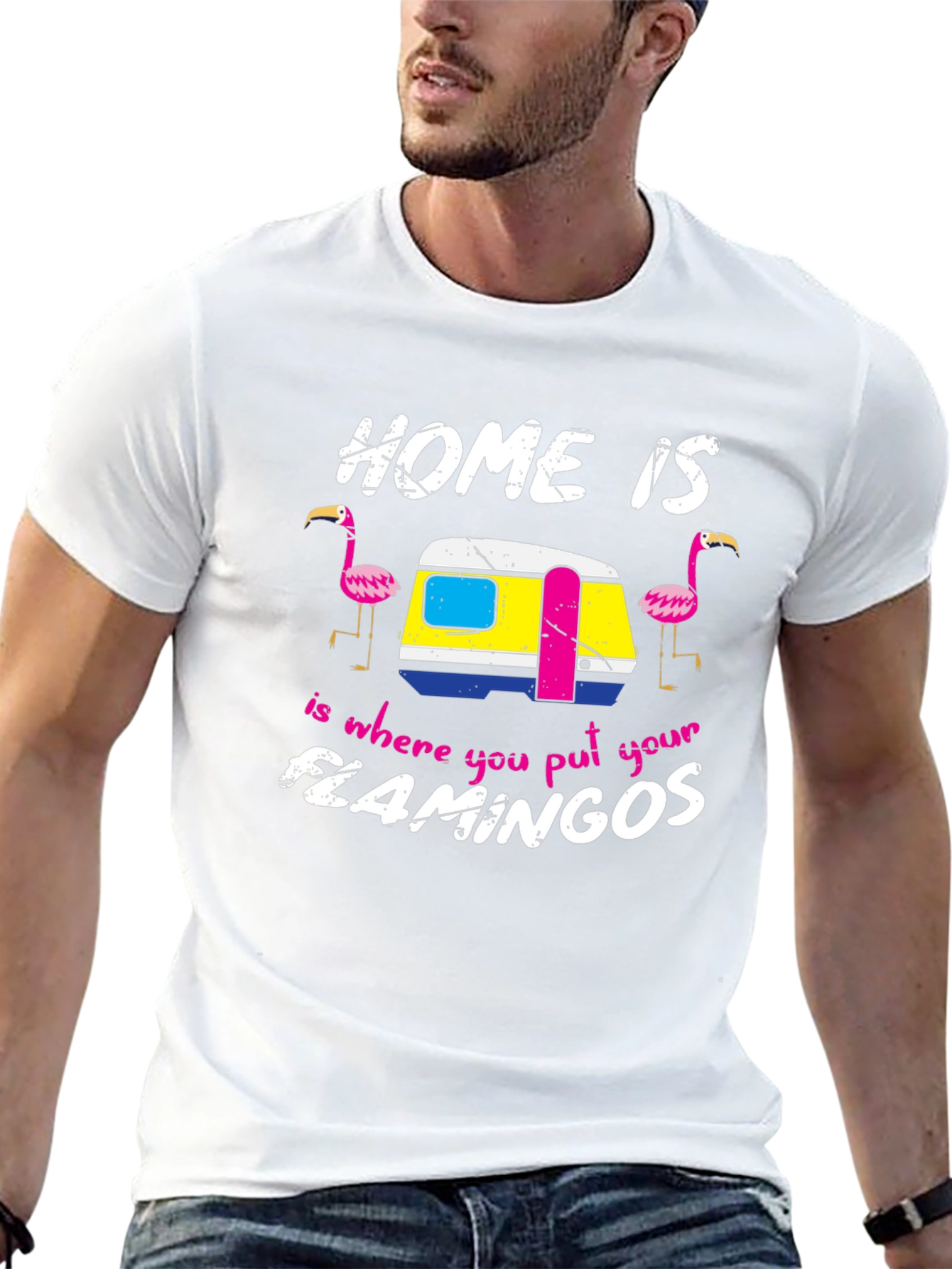 Home Is Where You Put Your Flamingos Tee