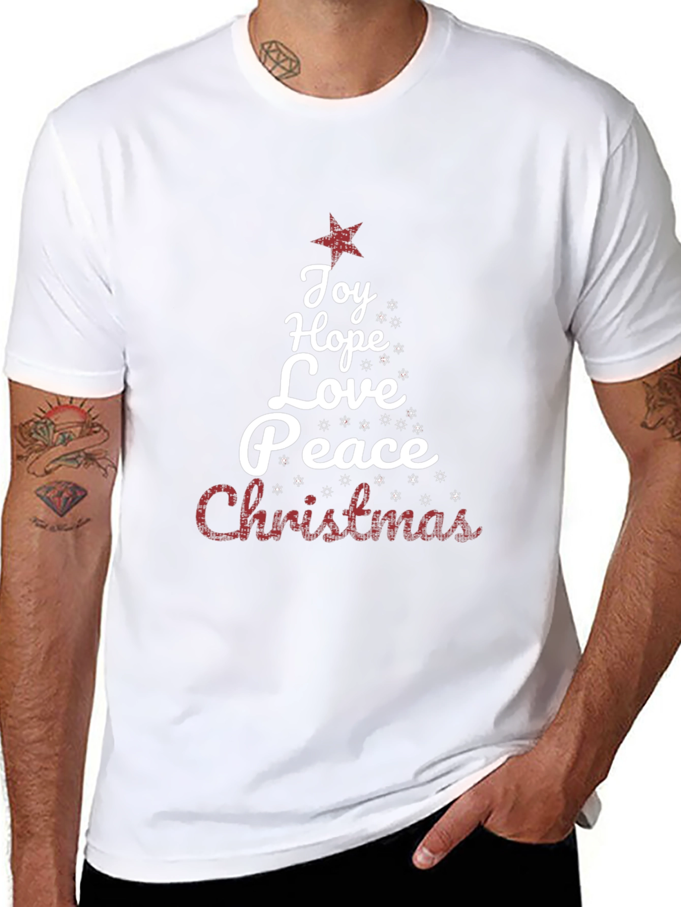 Christmas Word Tree Holiday Graphic Tee