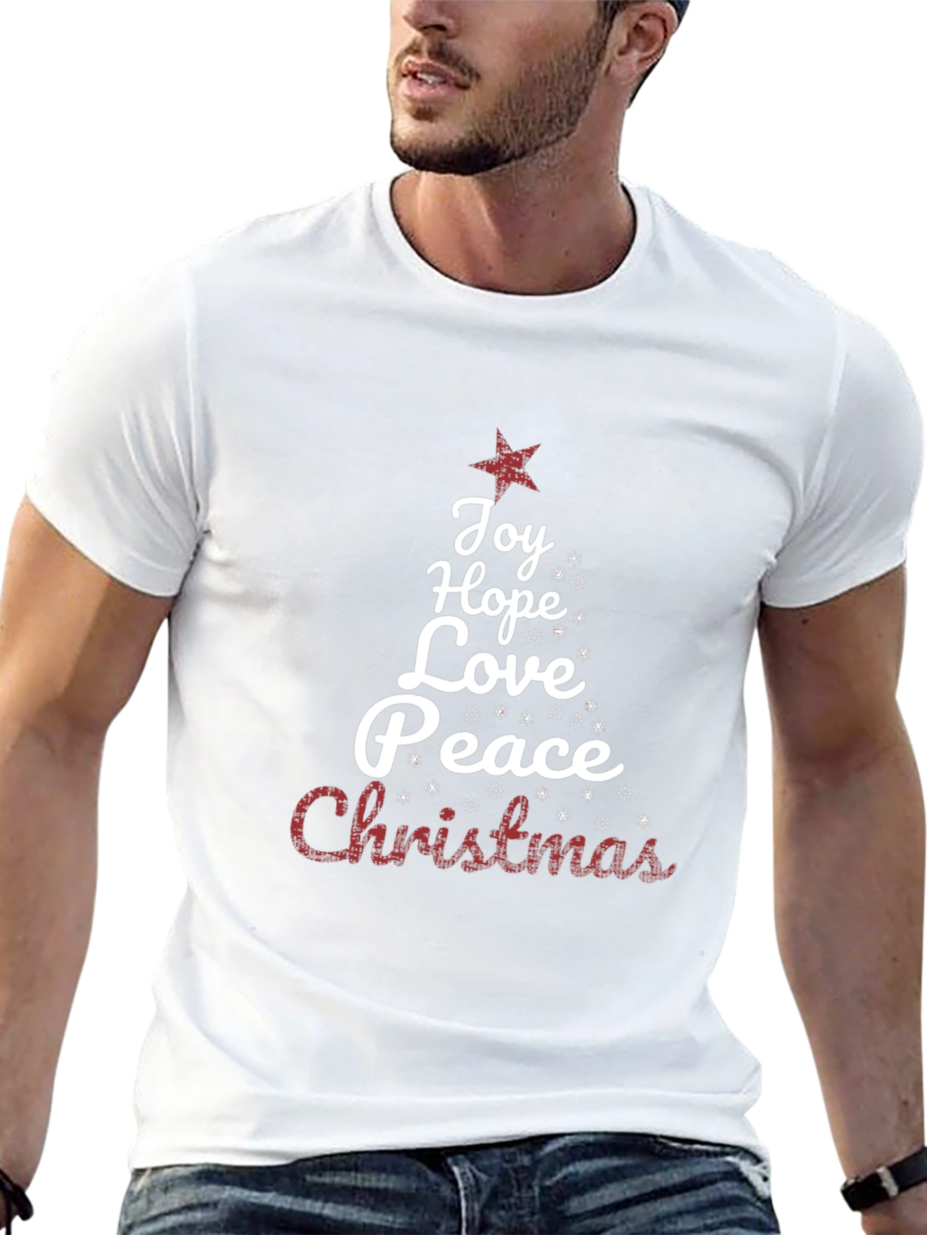 Christmas Word Tree Holiday Graphic Tee