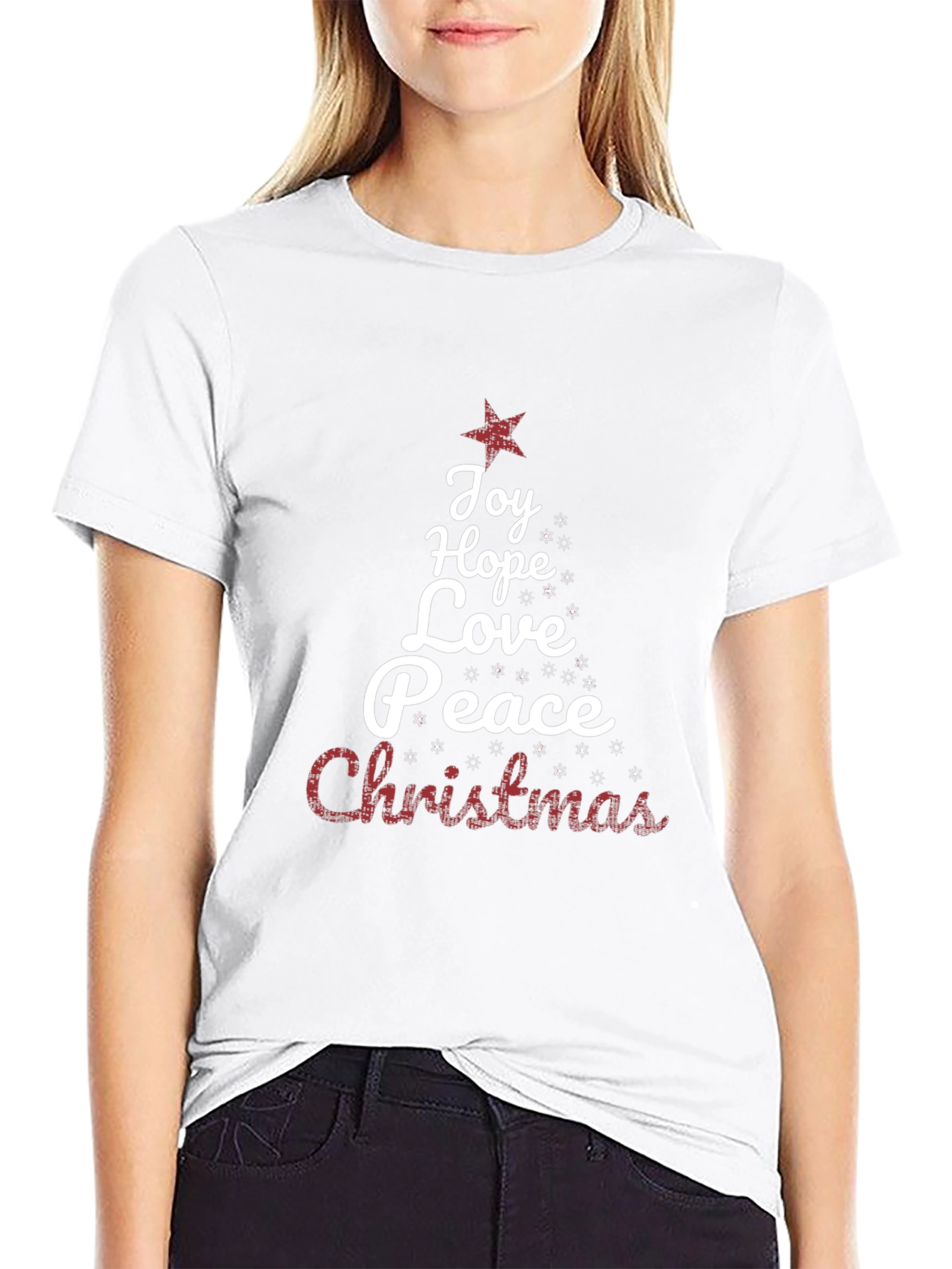 Christmas Word Tree Holiday Graphic Tee