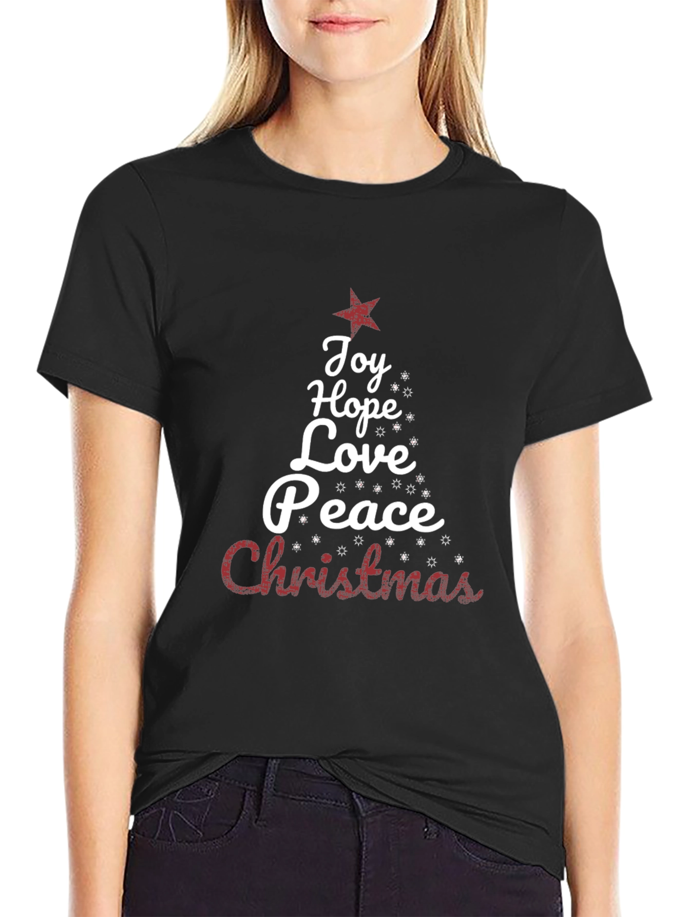 Christmas Word Tree Holiday Graphic Tee