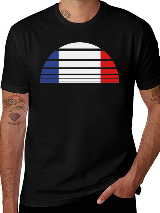 French Flag Graphic Tee - Retro Style