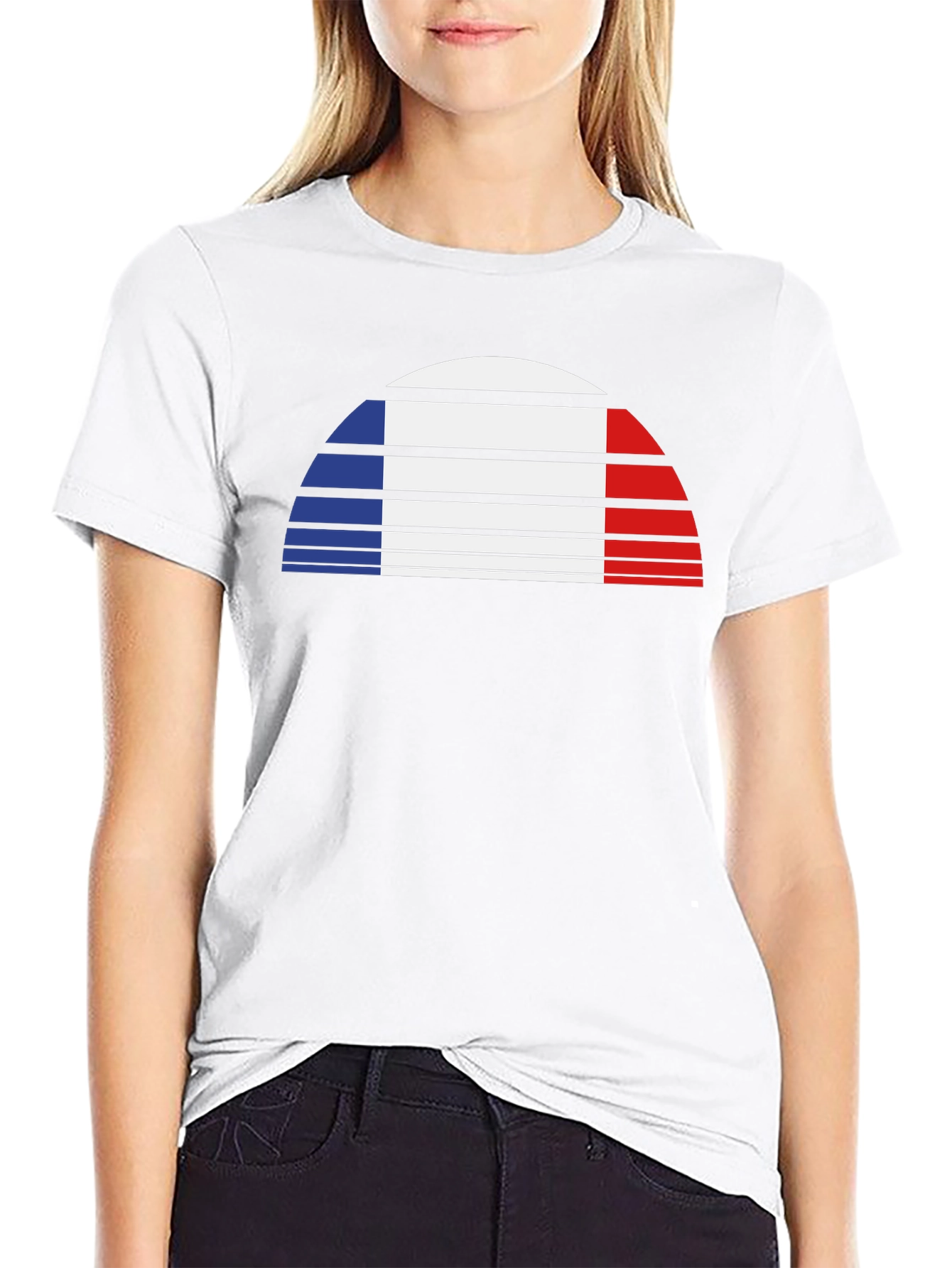 French Flag Graphic Tee - Retro Style
