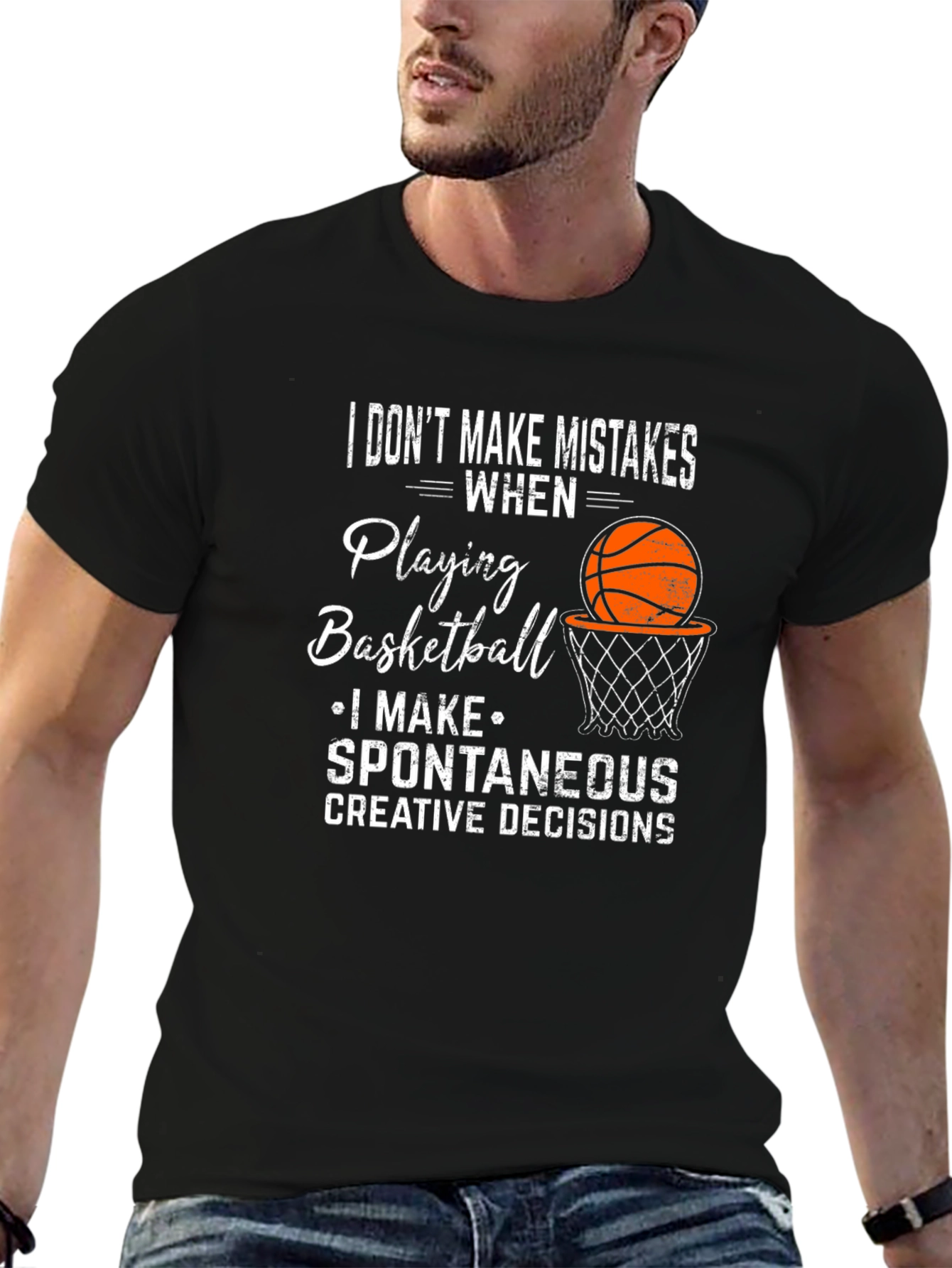 Basketball Player Graphic Tee - No Mistakes Design