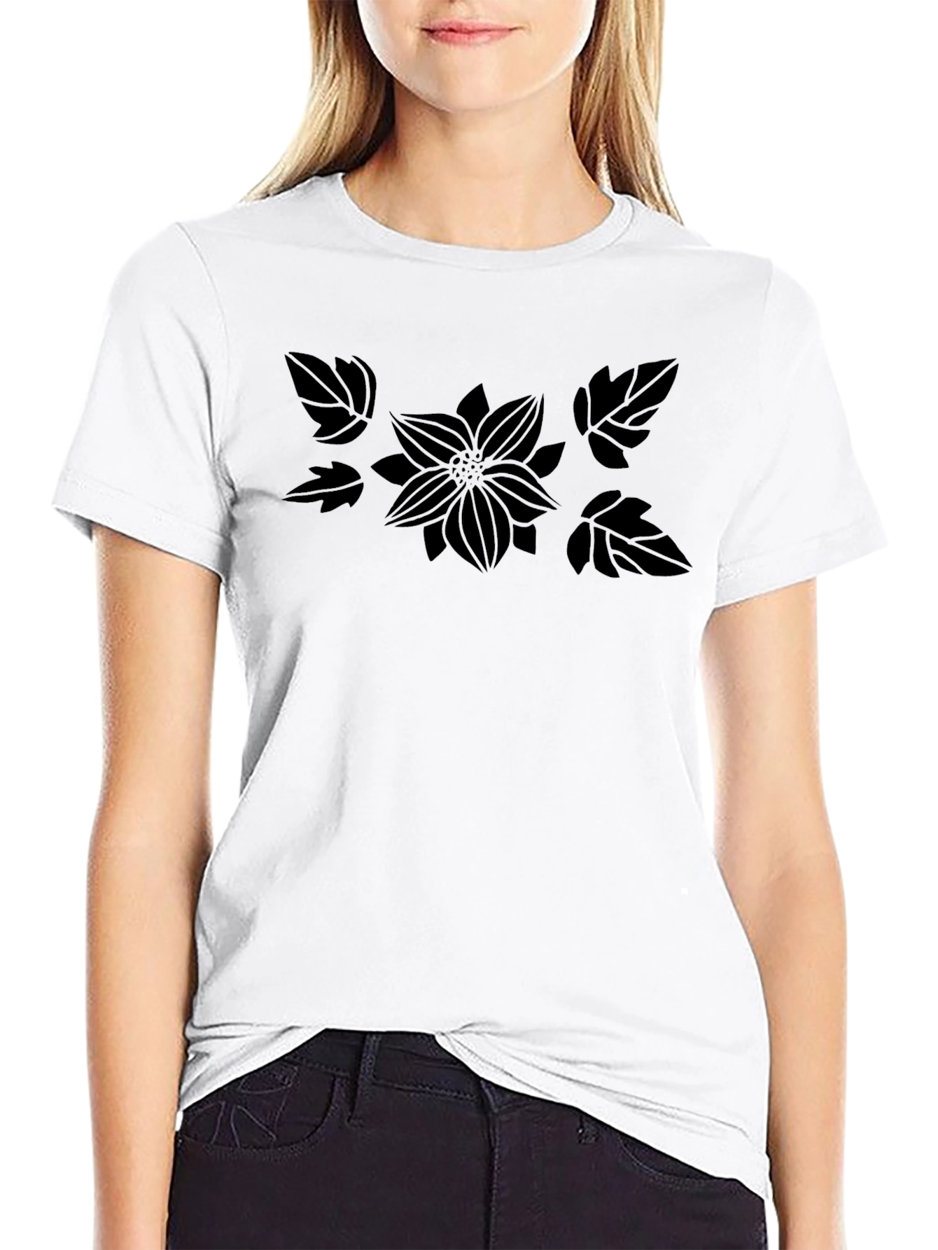 Black Floral Graphic Tee