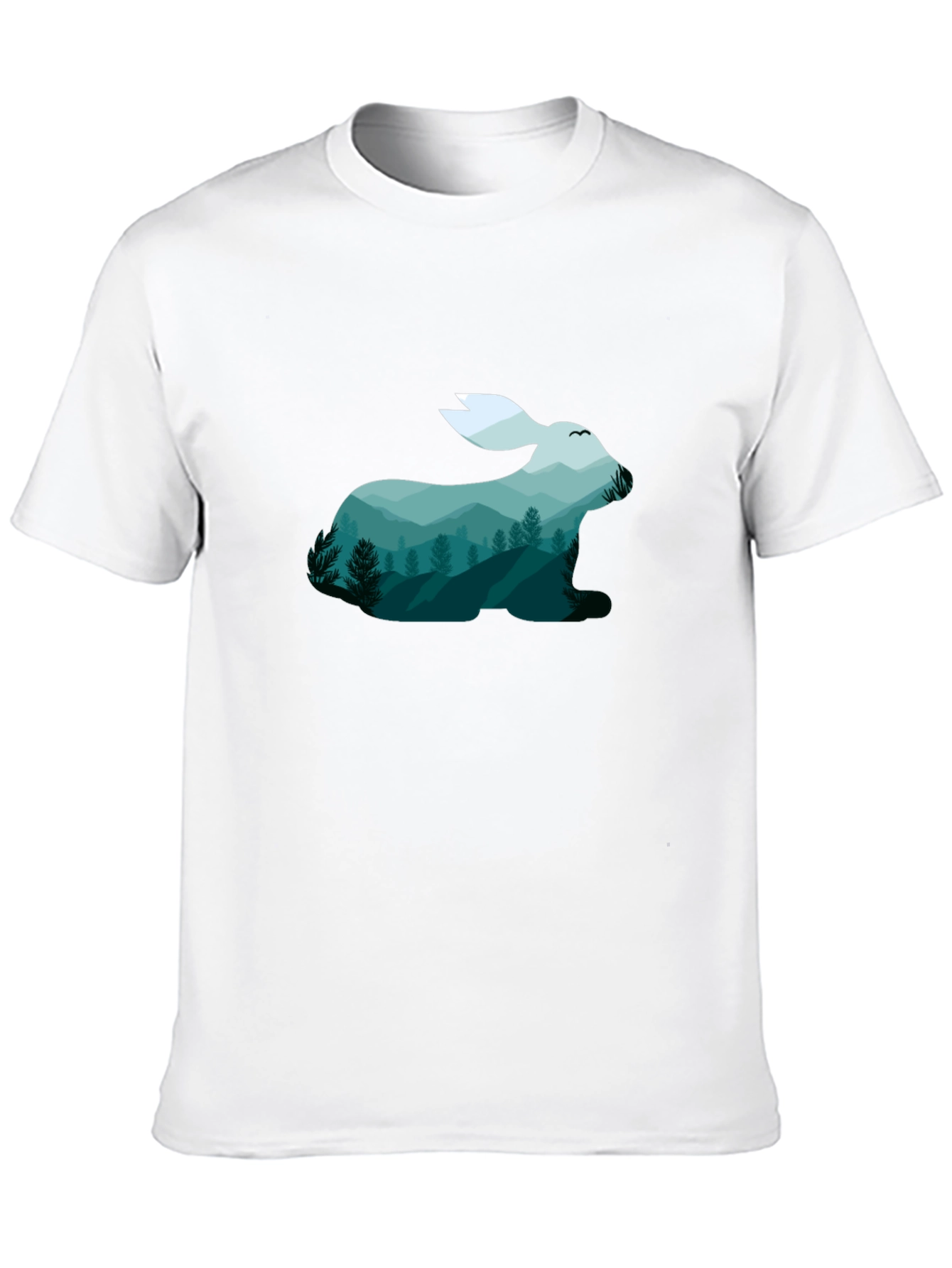 Nature Rabbit Graphic Tee - Soft Cotton Blend