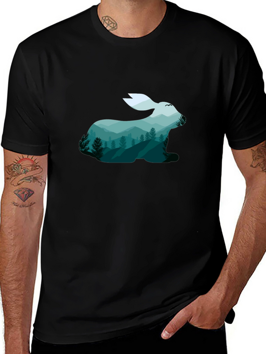 Nature Rabbit Graphic Tee - Soft Cotton Blend