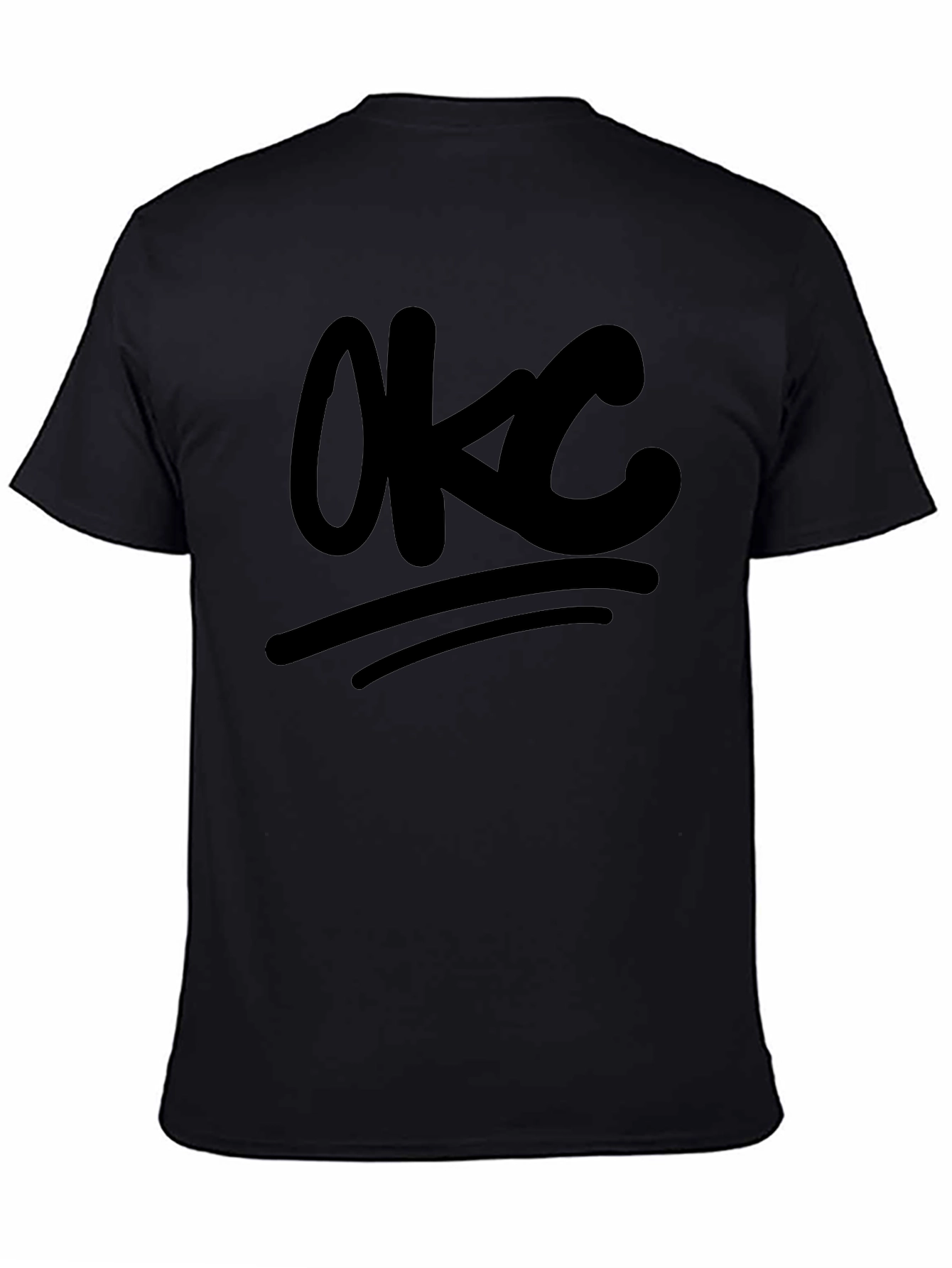 OKC Graphic Print Black Casual T-Shirt