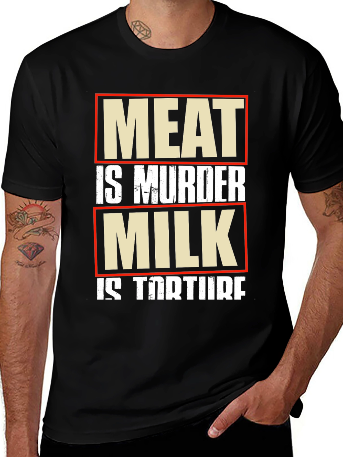 Meat is Murder Milk is Torture Vegan T-Shirt