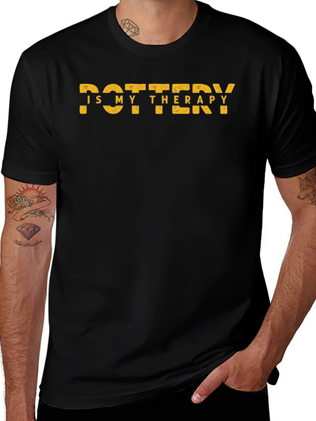 Pottery Is My Therapy Black T-Shirt
