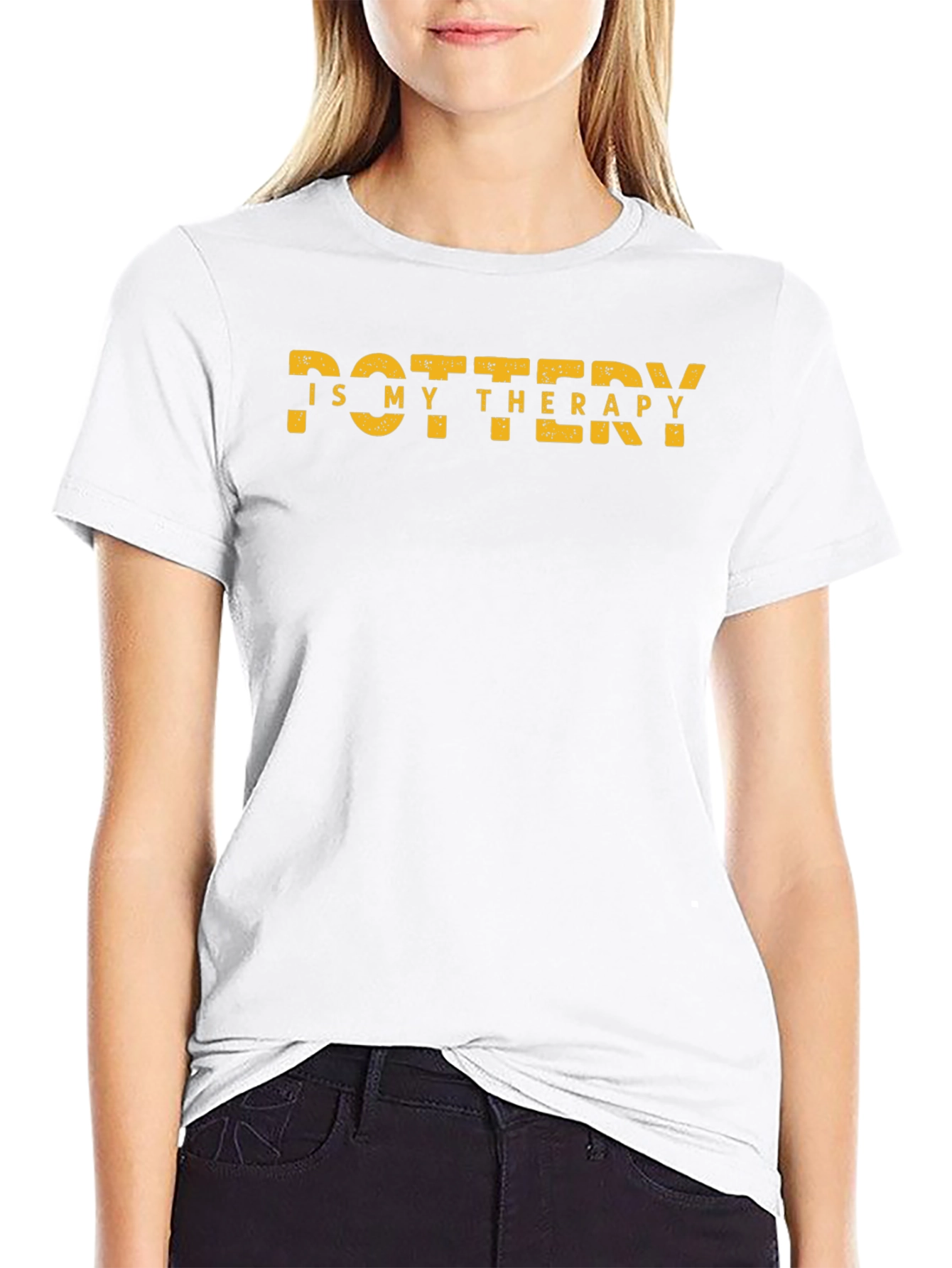 Pottery Is My Therapy Black T-Shirt