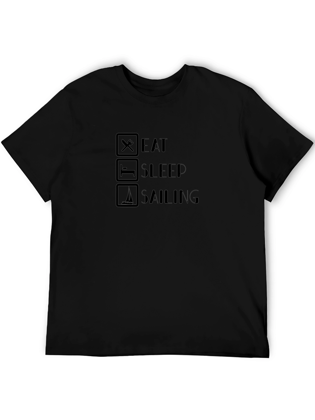 Eat Sleep Sailing Black T-Shirt