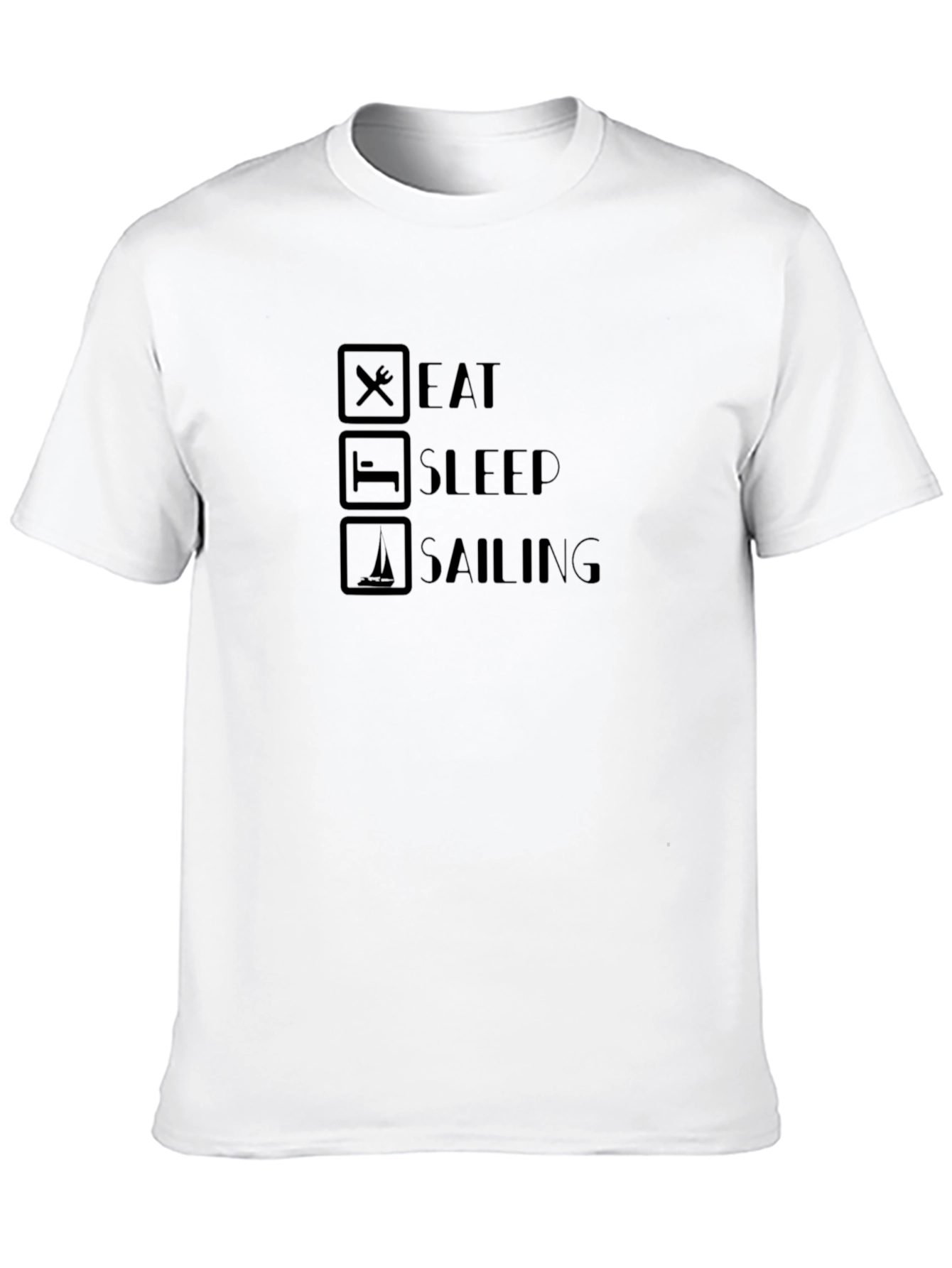 Eat Sleep Sailing Black T-Shirt