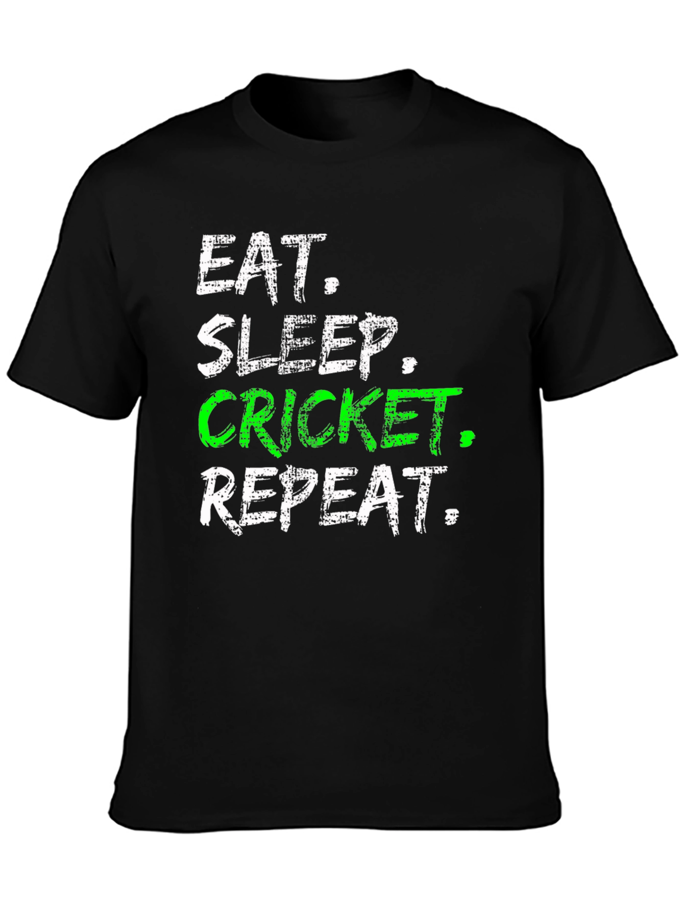 Eat Sleep Cricket Repeat - Mens Black T-Shirt