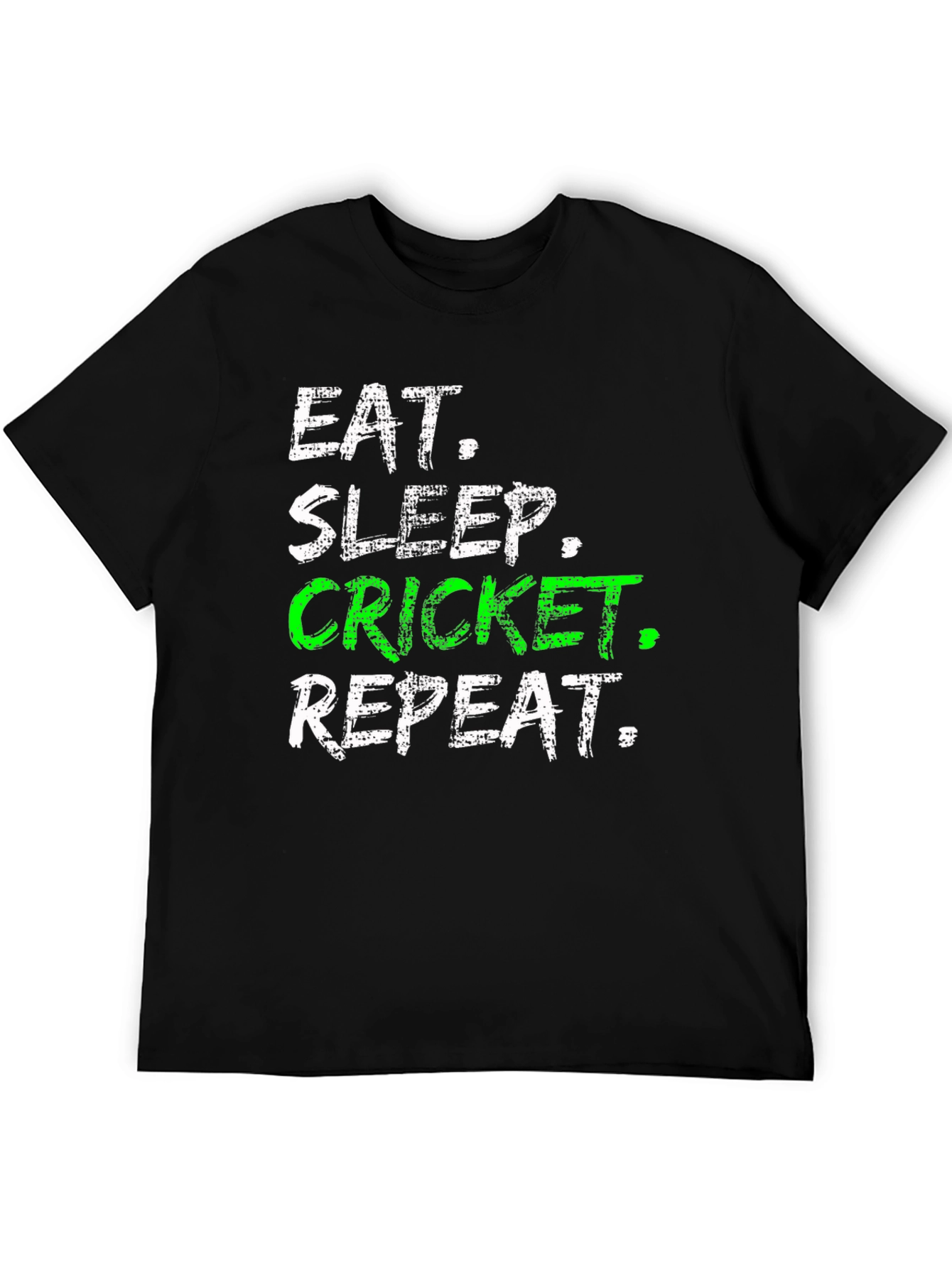 Eat Sleep Cricket Repeat - Mens Black T-Shirt